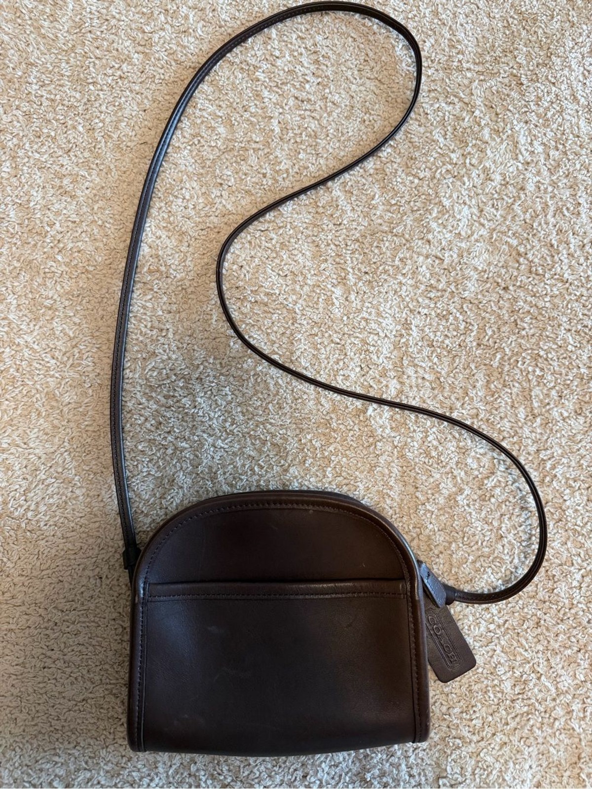 Vintage Coach Abbie Zip Crossbody Made in USA Brown Leather 9017