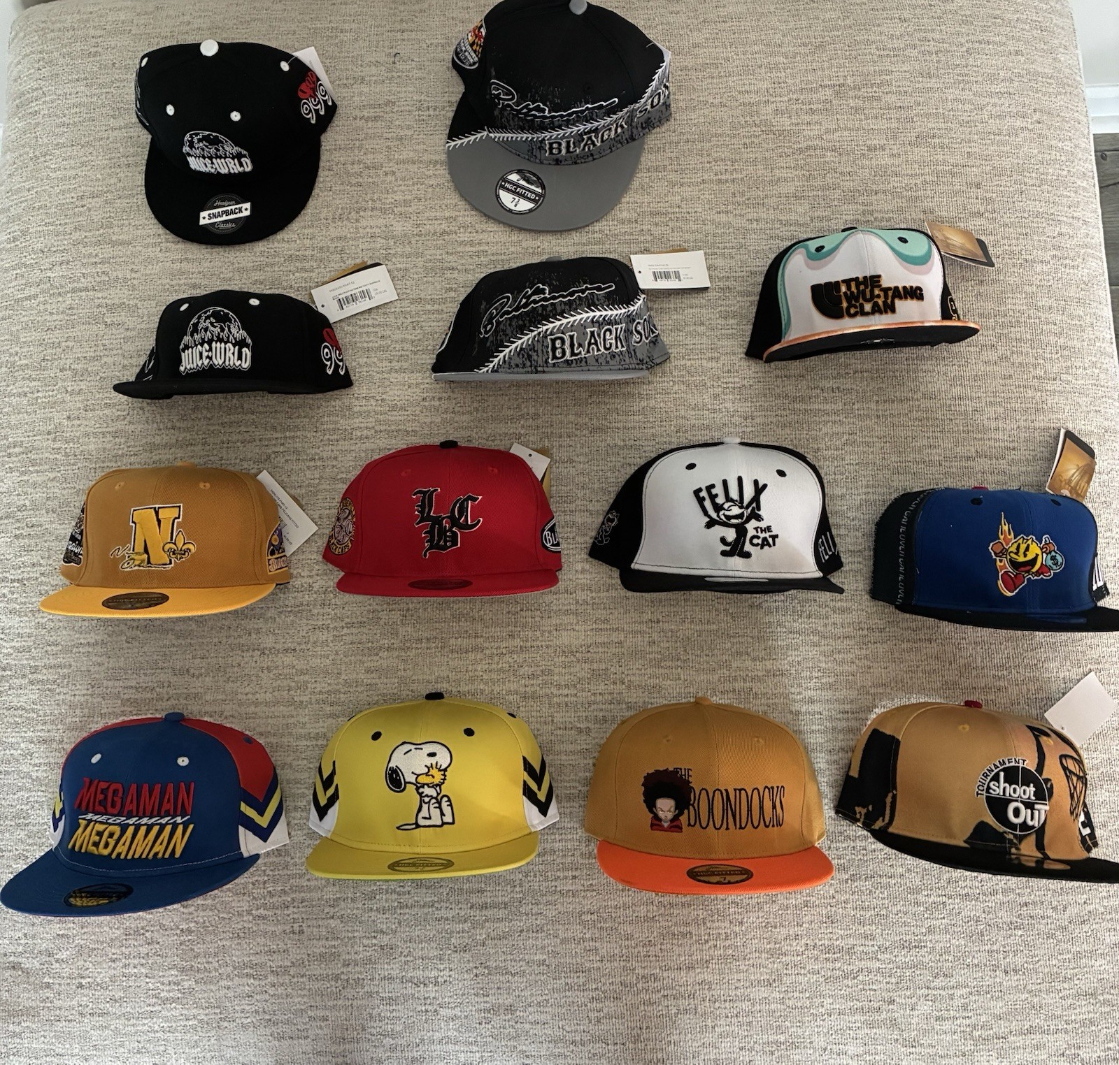 Assorted Lot of Fitted and Only 2 Snapback Hats! Various sizes Most Adult Sizes.