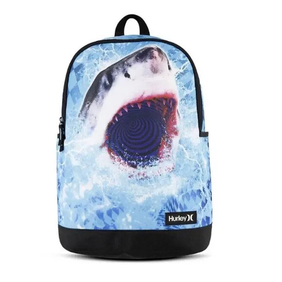 Hurley Unisex Graphic Shark Backpack 18 H x 12L x 5.5D New Laptop Sleeve
