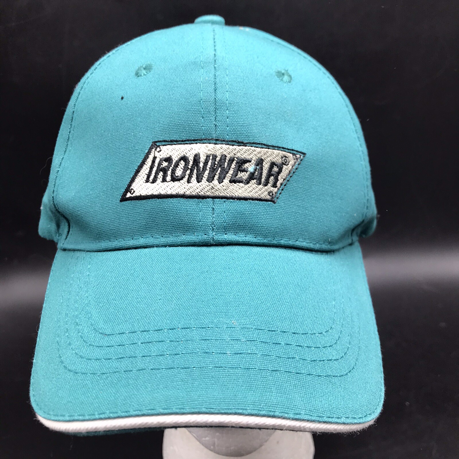 Ironworks Teal Blue Green Canvas Trucker Cap Hat Adjustable Strapback