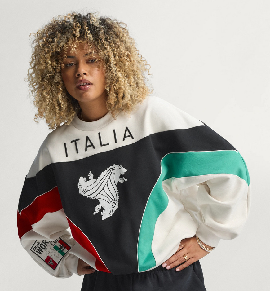 Size Medium – ADIDAS Womens ITALIA COPPA DEL MUNDO Crew Sweater French Terry NEW