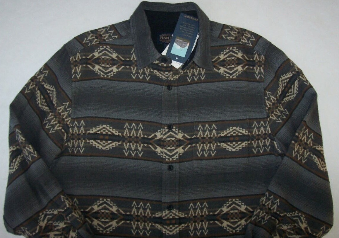 NWT Pendleton Gray/Brown BEACON ROCK Doublesoft Marshall Chamois Shirt Men’s XXL