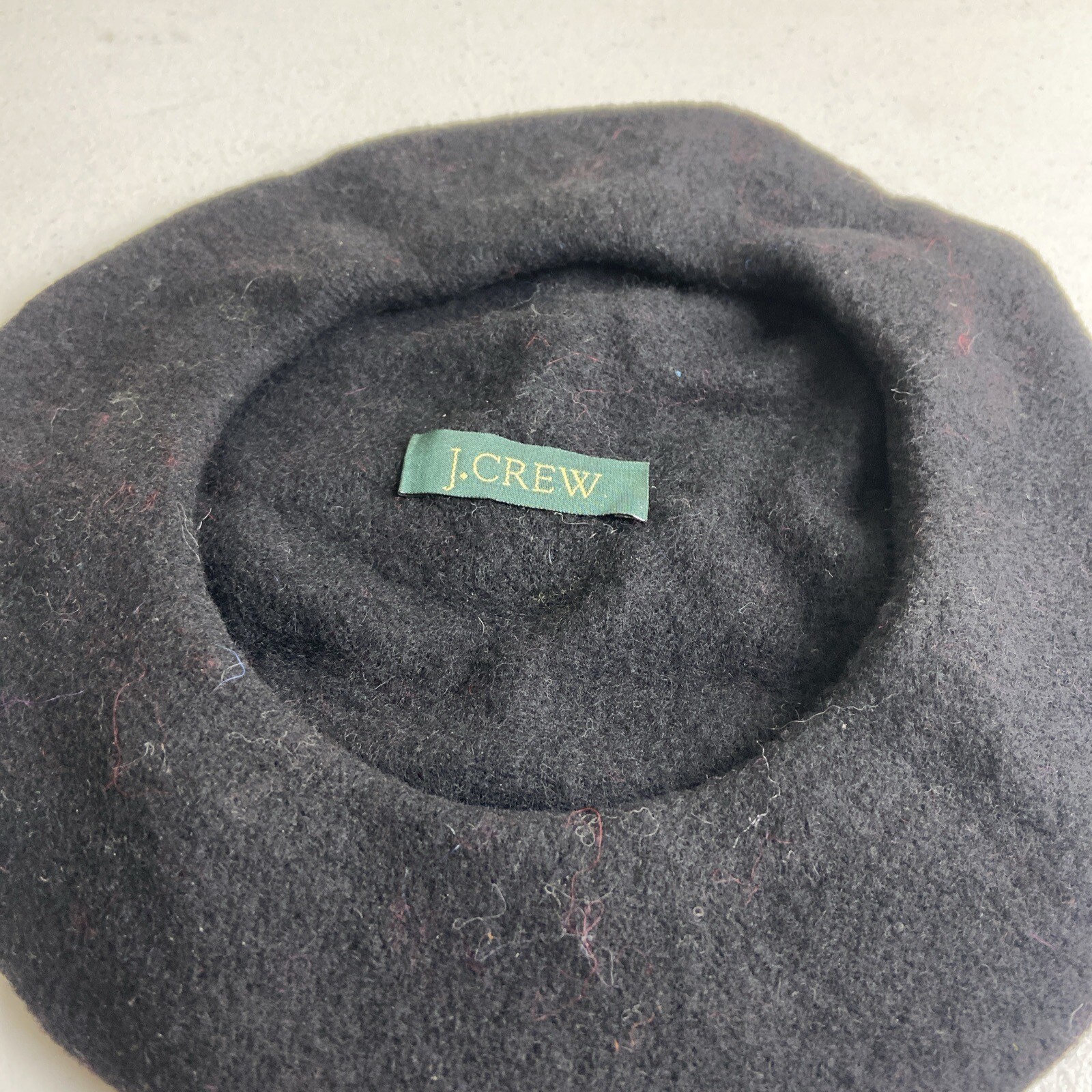 J.Crew Wool Beret Hat In Black 10” Diameter Classic