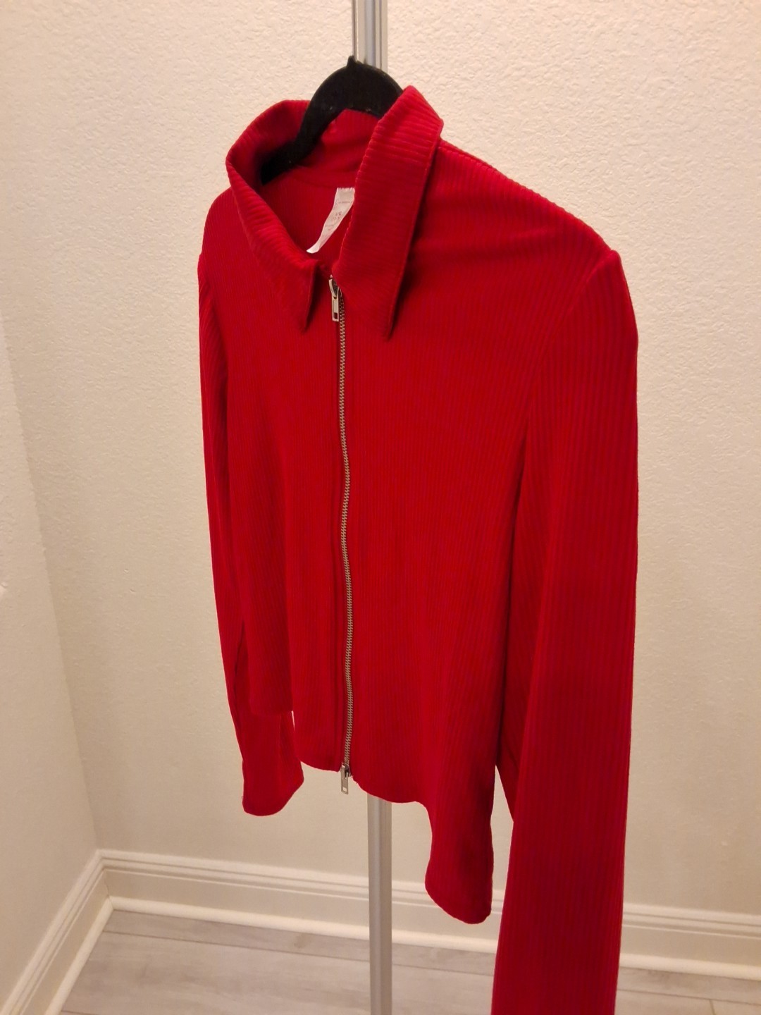 No Boundaries Large 2 Way Zip Long Sleeve Polo Shirt Womens