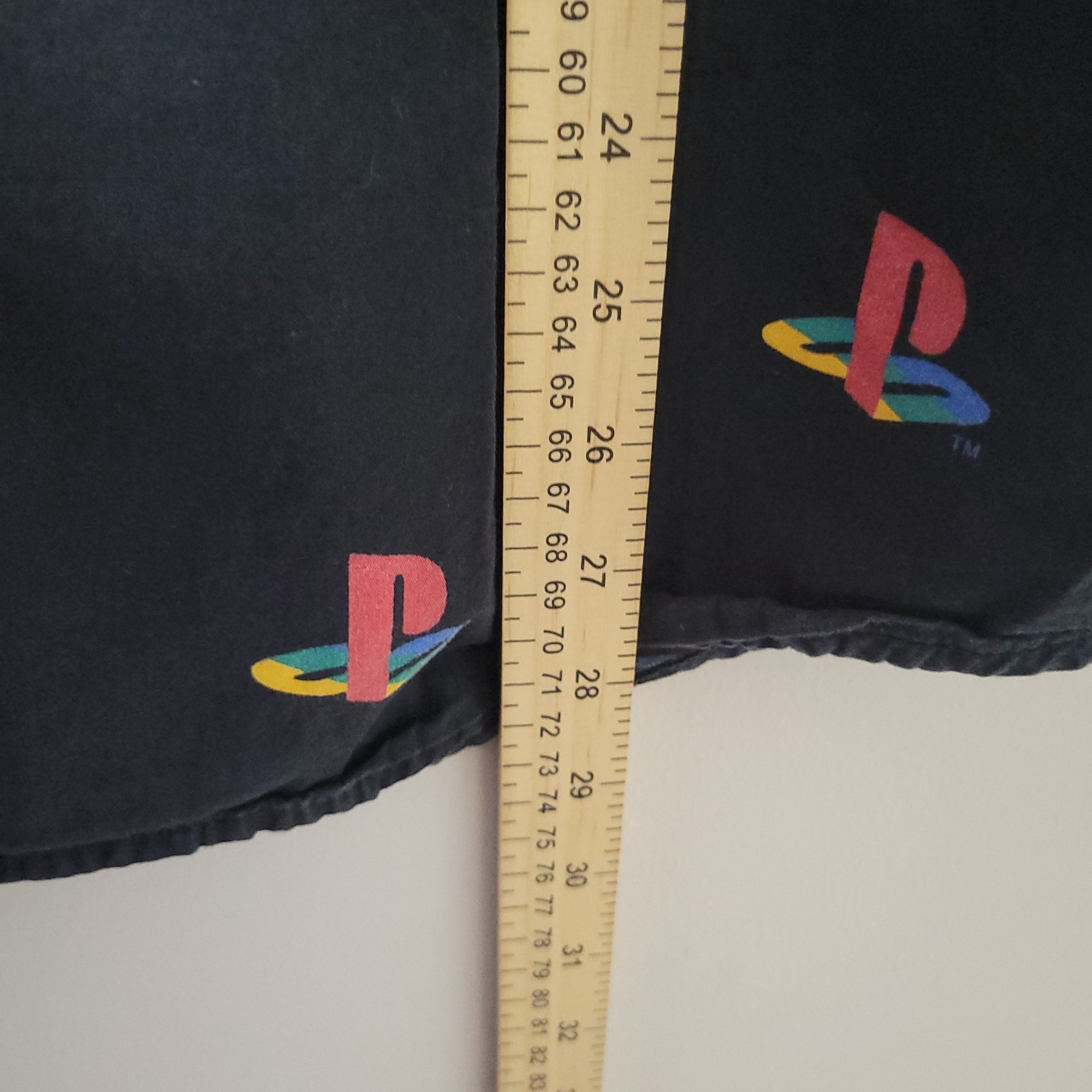 Sony Playstation Logo All Over Print Button Up Shirt Men XL Black Short Sleeve