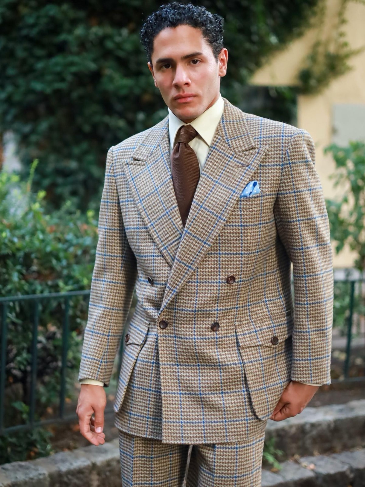 Check Houndstooth Business Mens Suit Regular Fit Notch Lapel Outwear Work Casual