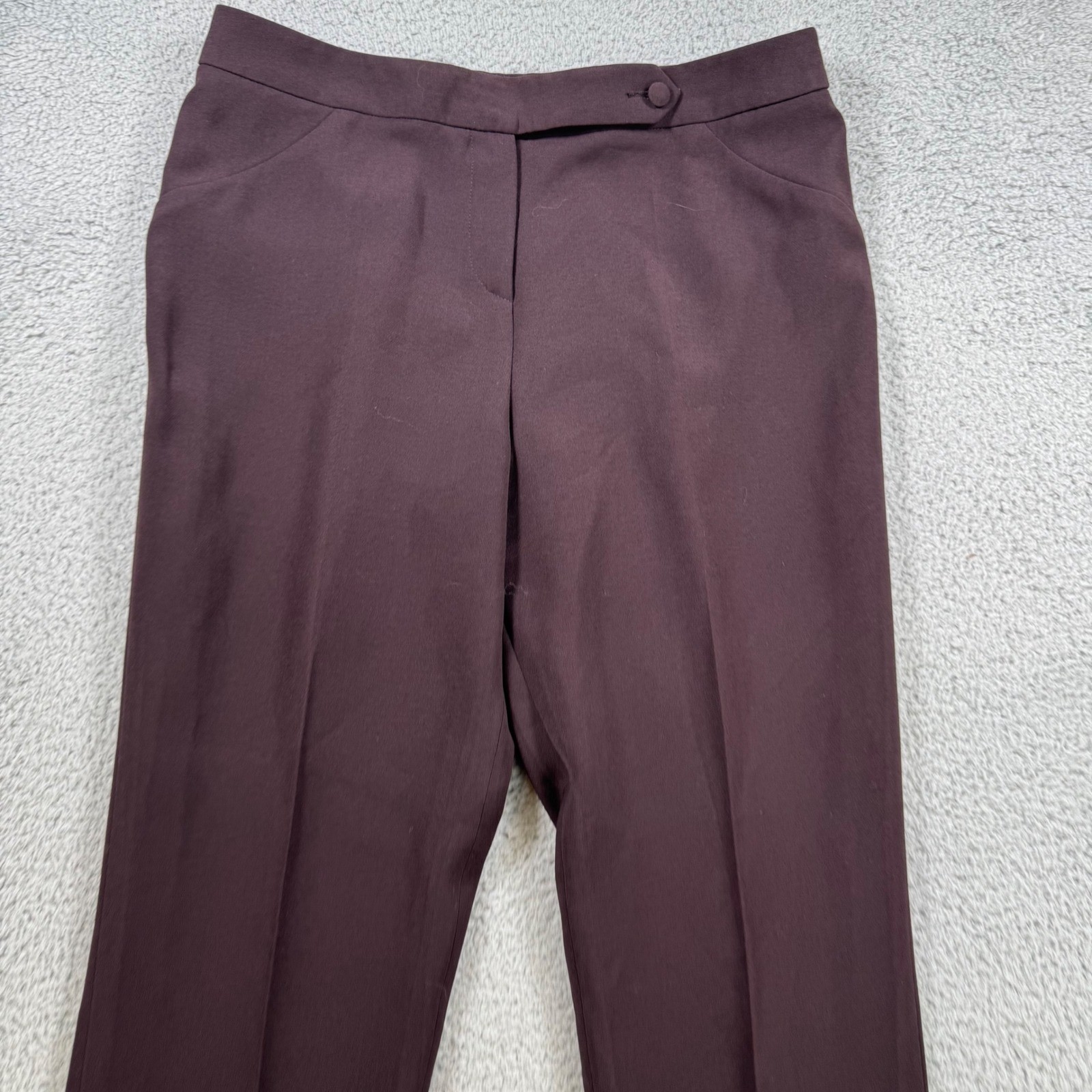Giorgio Armani Women US 42 Brown Acetate Polyester Dress Pants Made in Italy