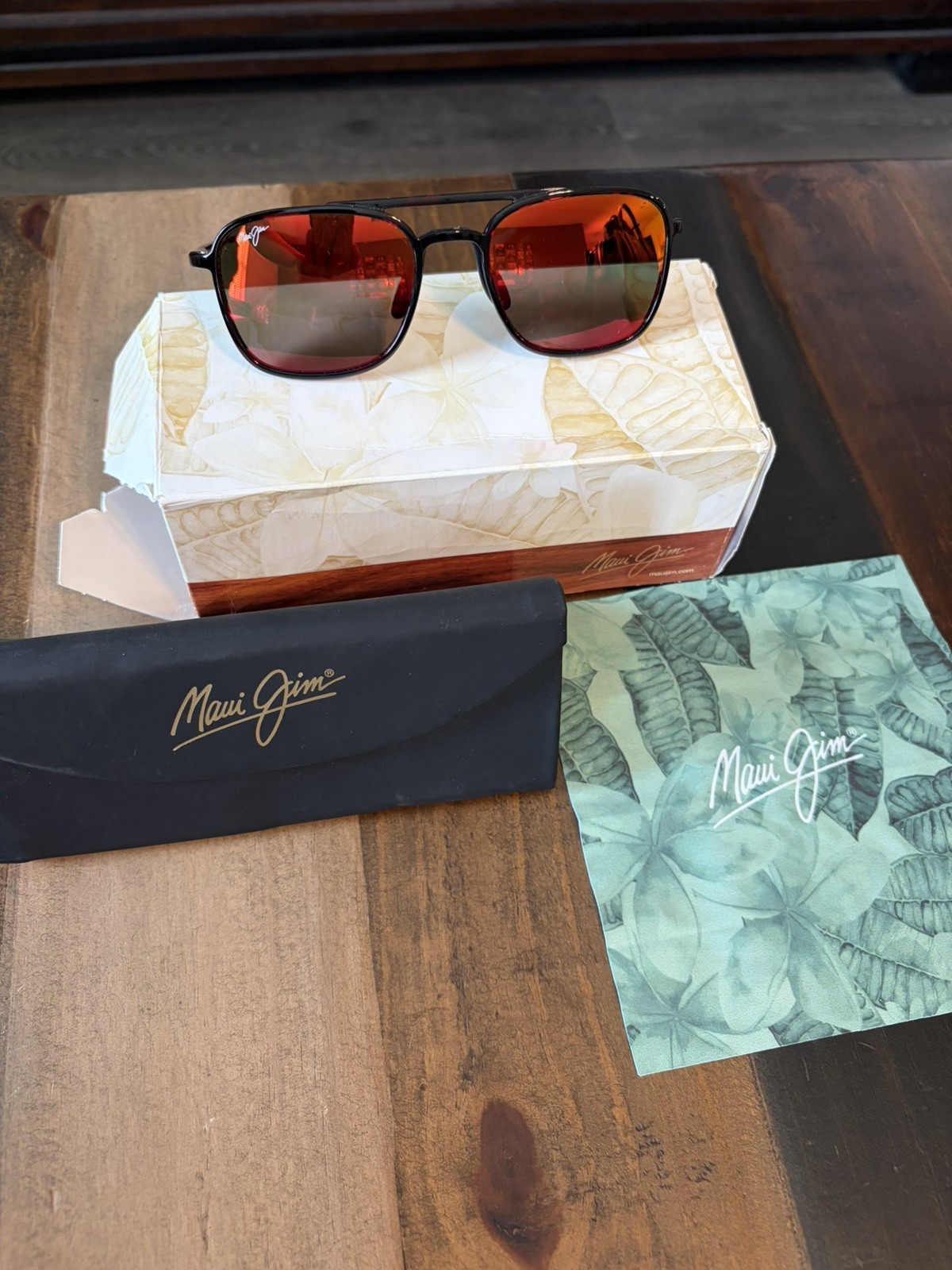Maui Jim KEOKEA Red & Black Tortoise Sunglasses RM447-04T / MJ0447S-003
