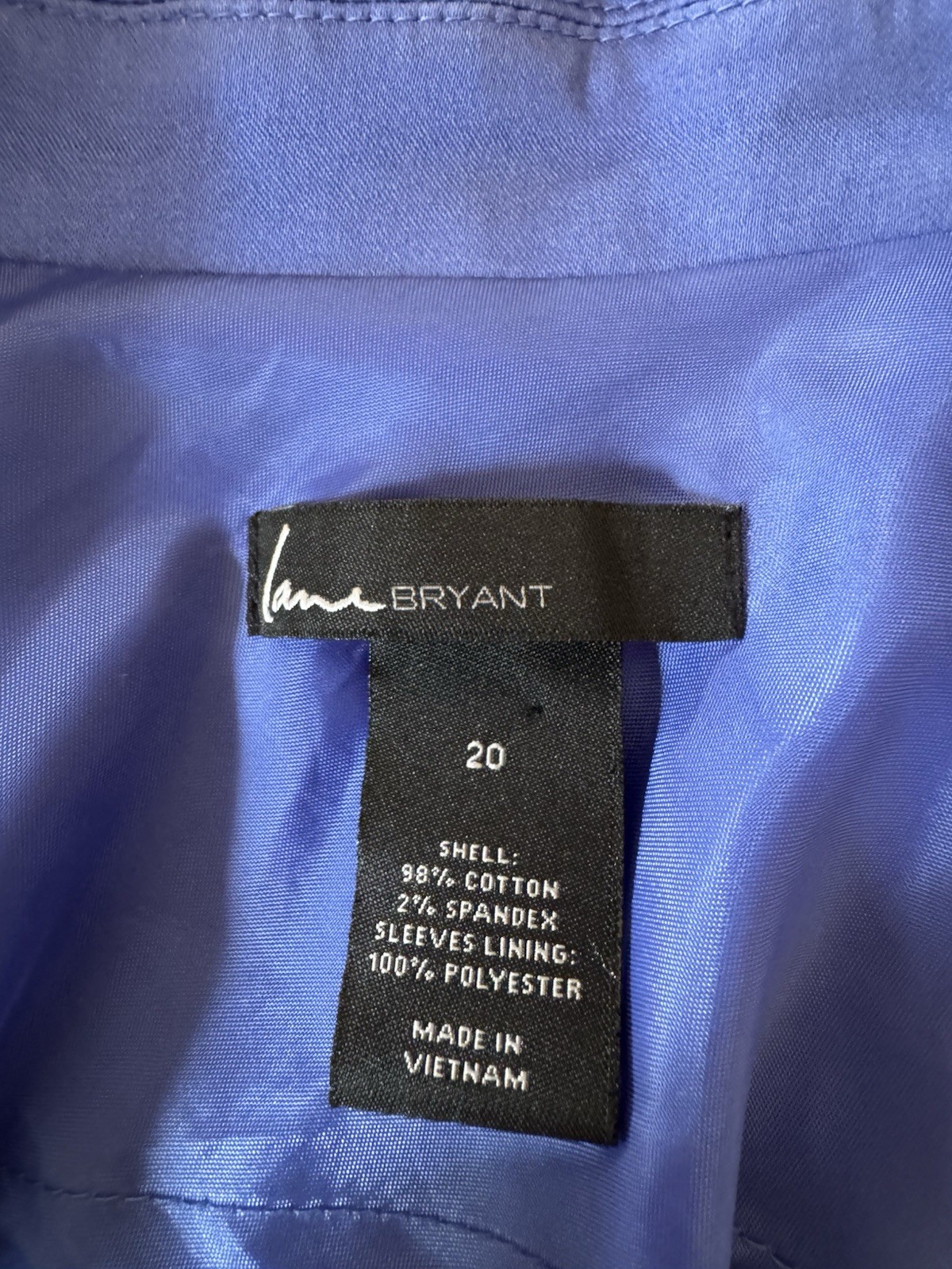 Lane Bryant Royal Blue Blazer Size 20 Career Work Classic Holiday Plus Size