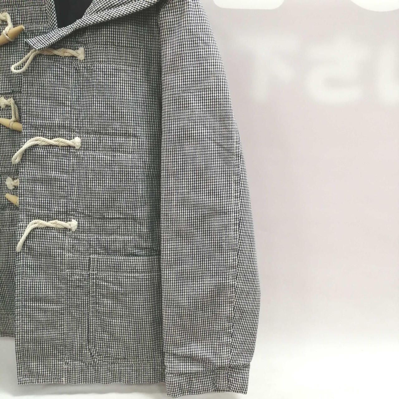 URBAN RESEARCH DOORS Houndstooth Pattern Duffle Coat White X Navy Used
