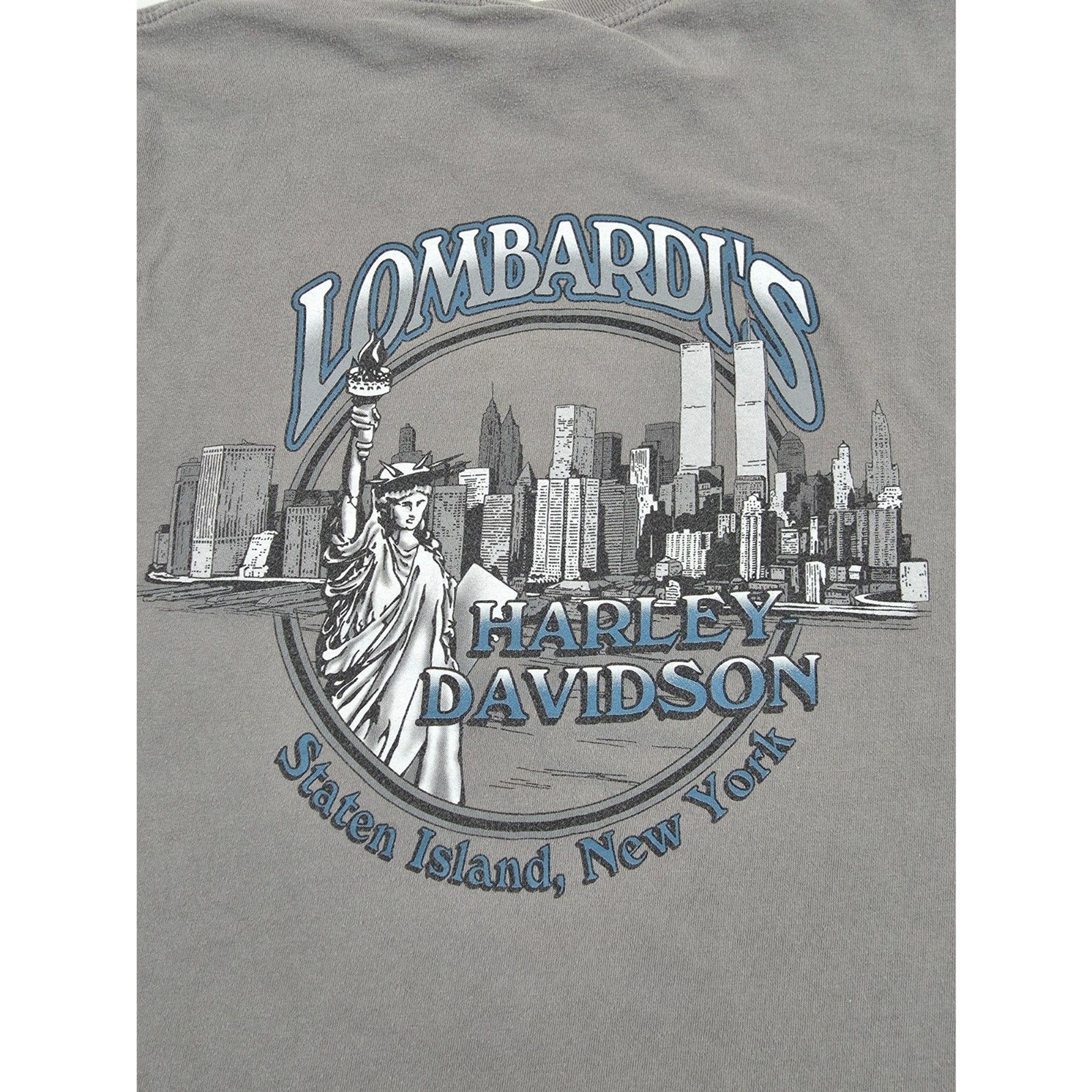 2009 Harley-Davidson Lombardi’s Staten Island New York Graphic T-Shirt XL Gray