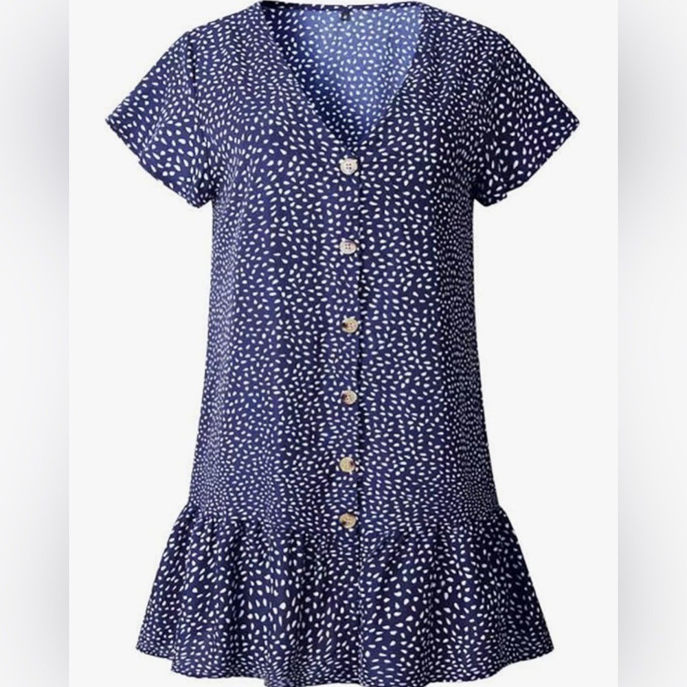 NWT, BloomChic, Women’s Lady Resilient Tunic, Navy Blue and White, US 22-24