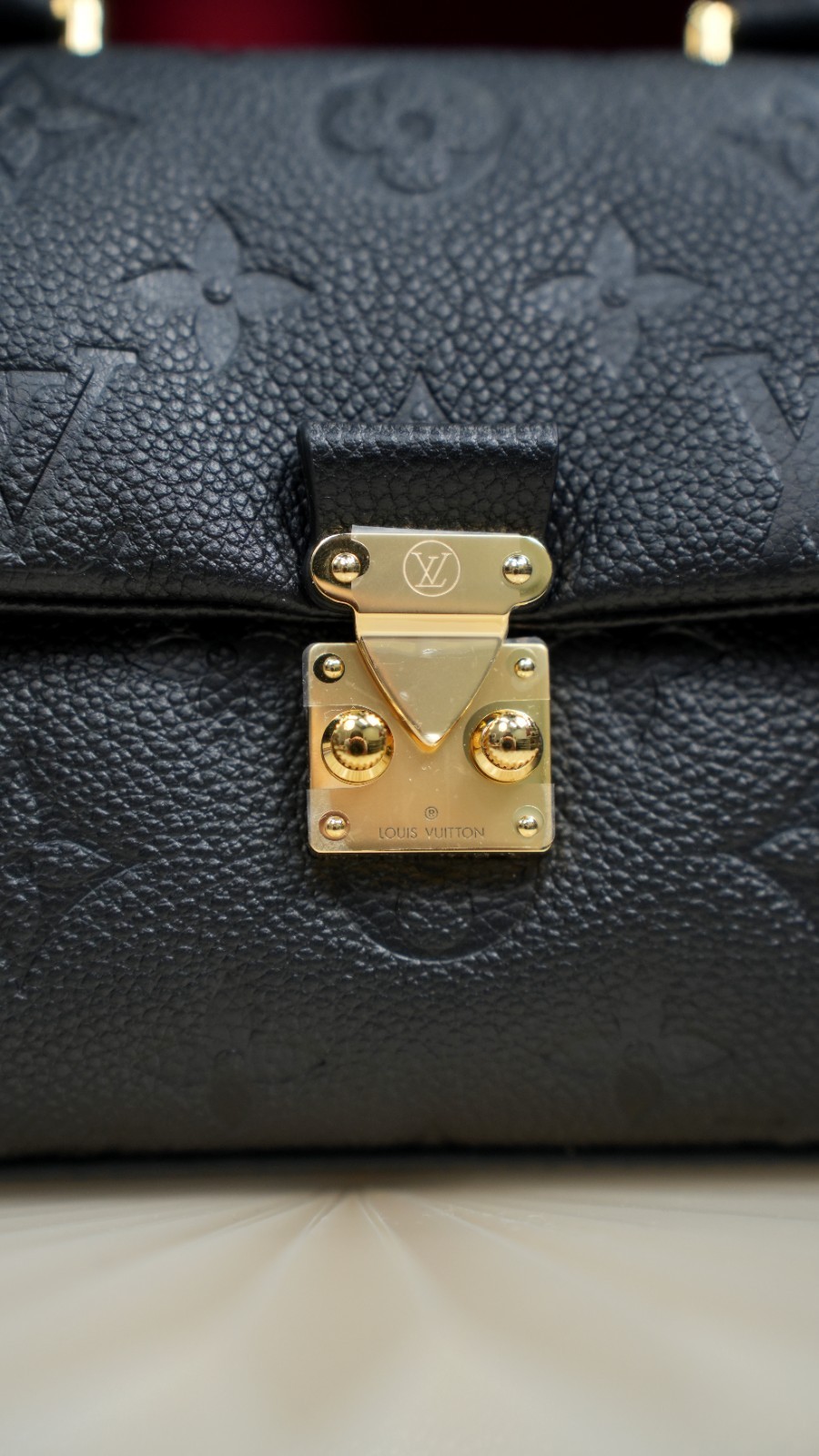 LOUIS VUITTON Madeleine Monogram Empreinte Top Handle Chain Shoulder bag Women