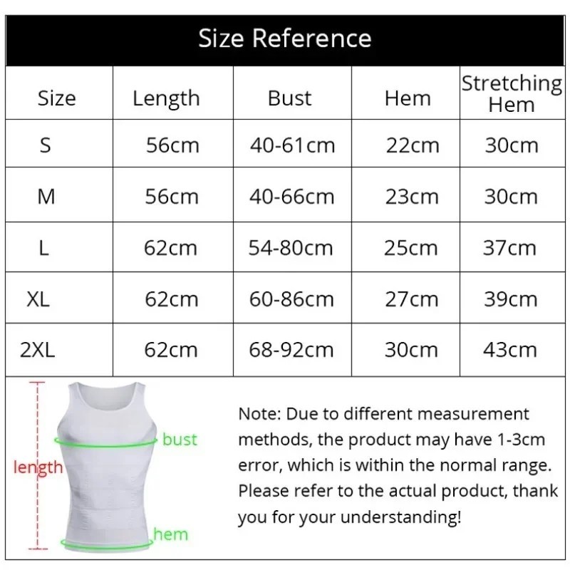 Mens Slimming Body Shaper Belly Chest Compression Vest Girdle T-Shirt Tank Top