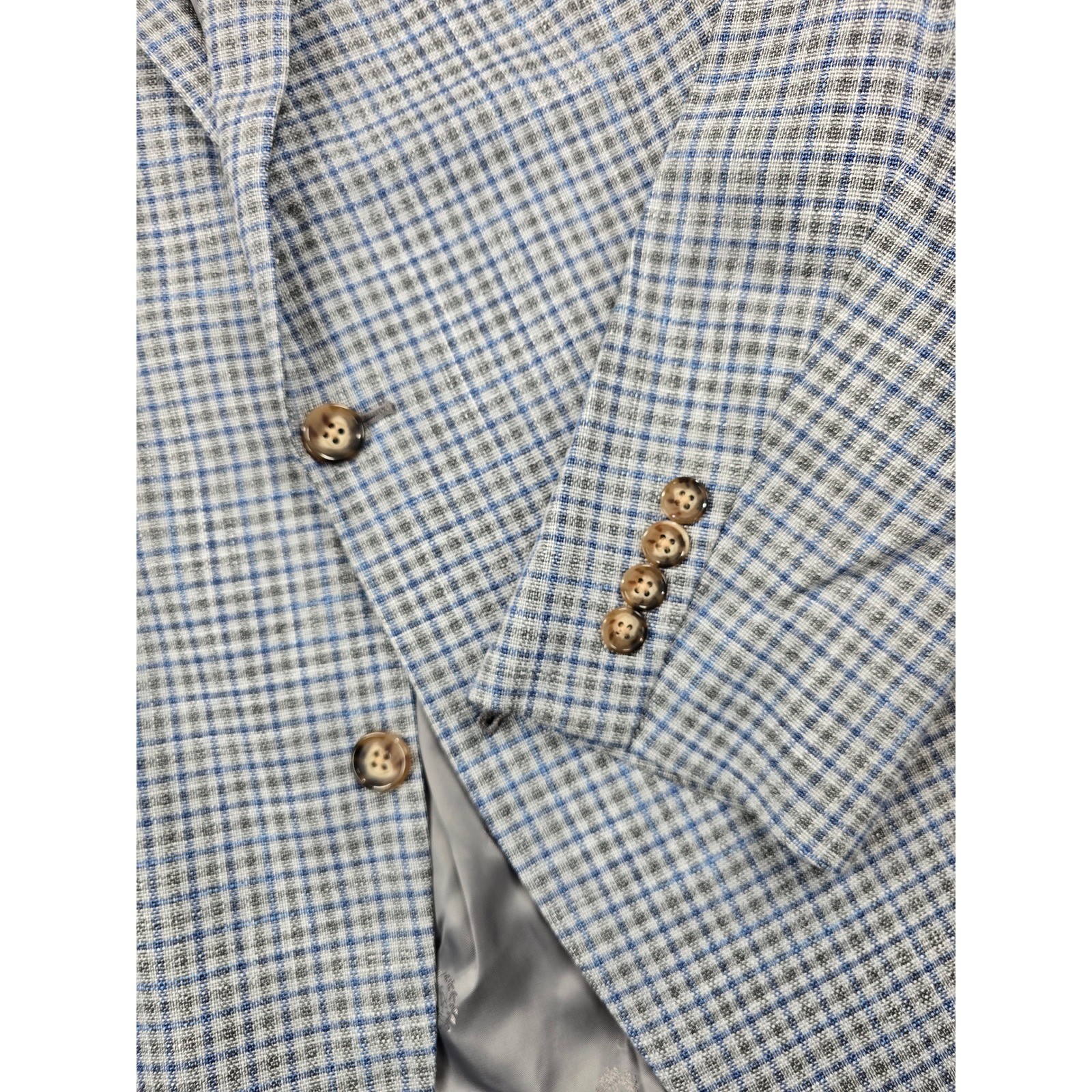 LRL Ralph Lauren Check Sport Coat Mens 43R 42 44 Blue Grey Plaid Blazer NEW