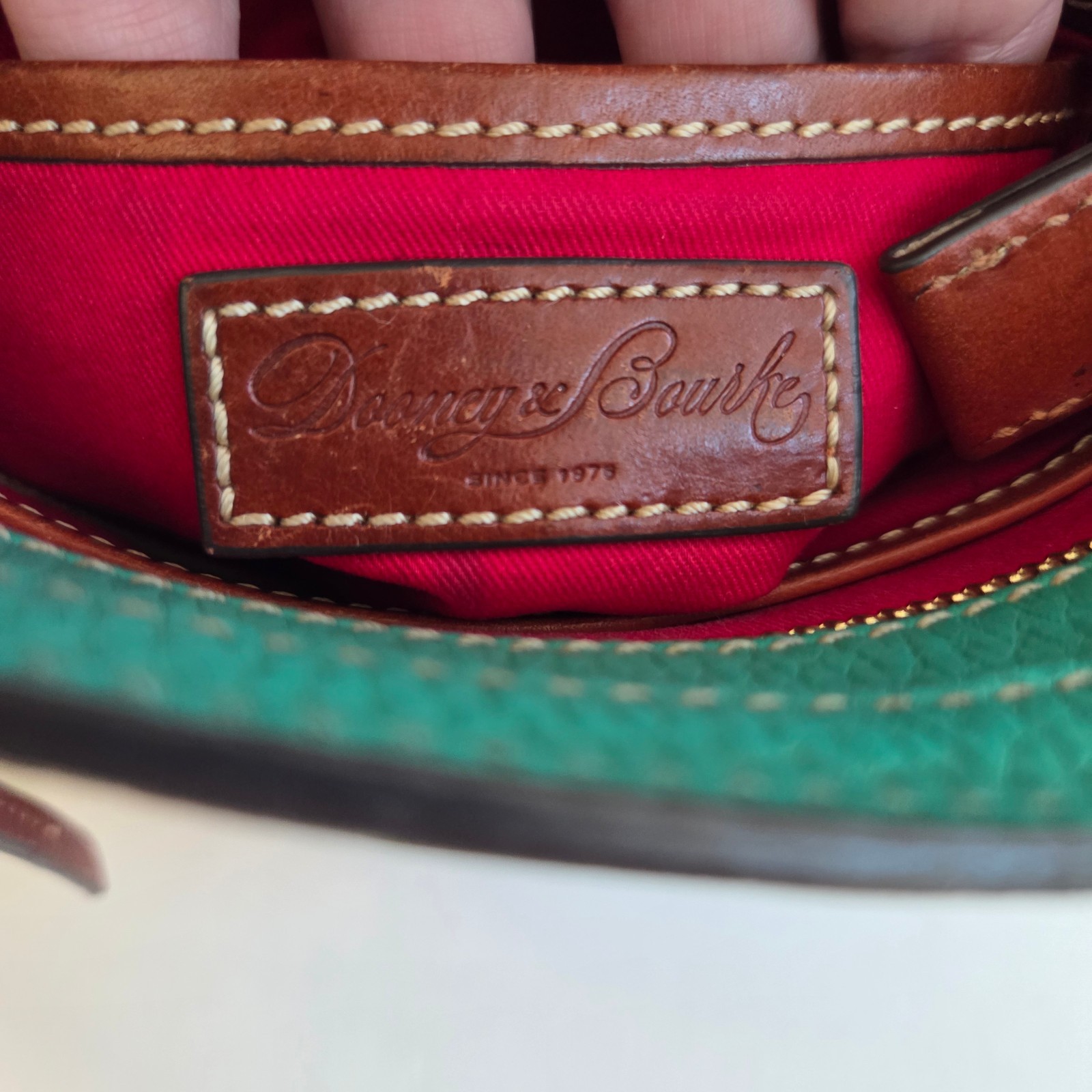 Dooney & Bourke Spearmint Green Pebble Grain Leather Zip Crossbody Purse Bag