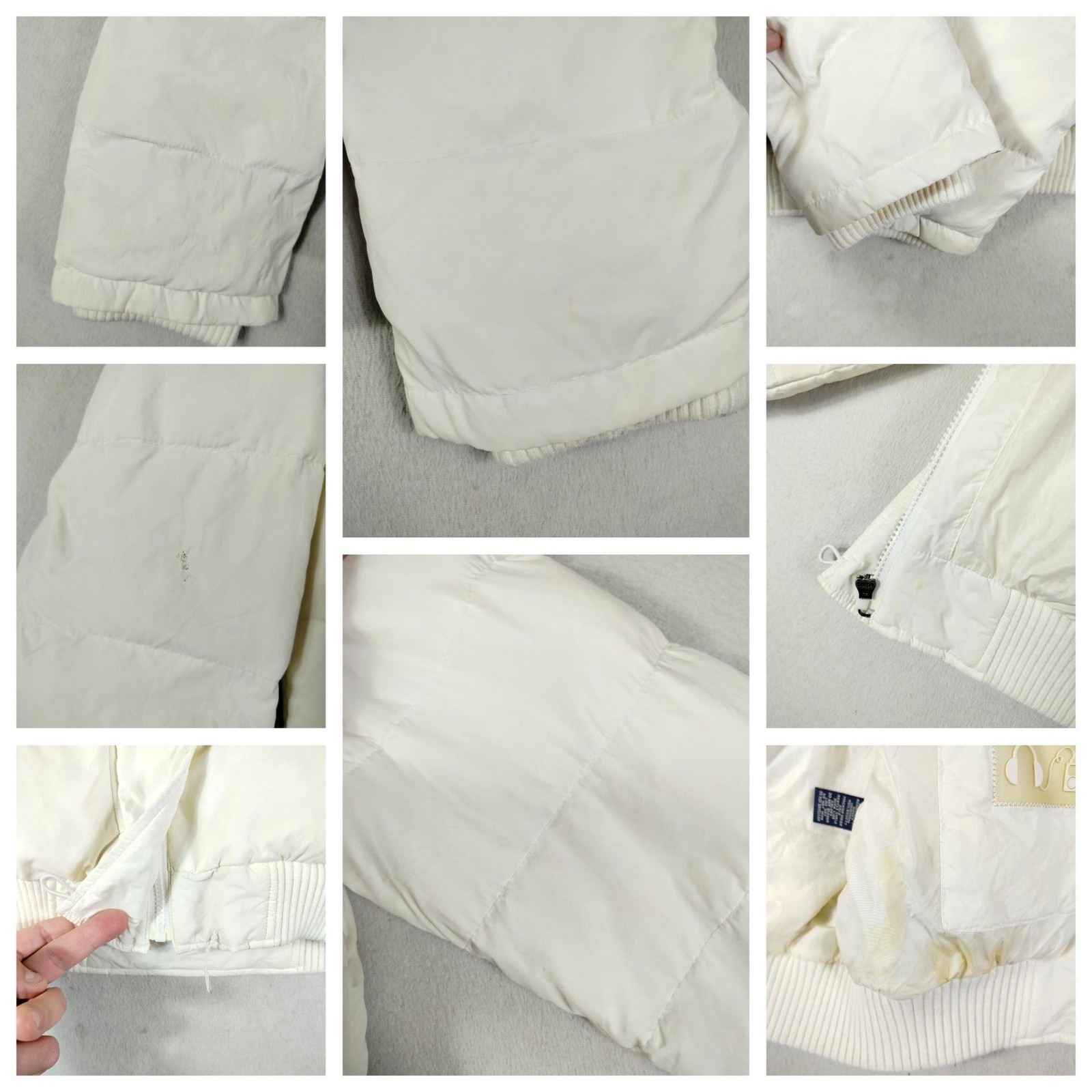 American Eagle Outfitters Jacket Womens Medium White Hooded Down Puffer Faux Fur