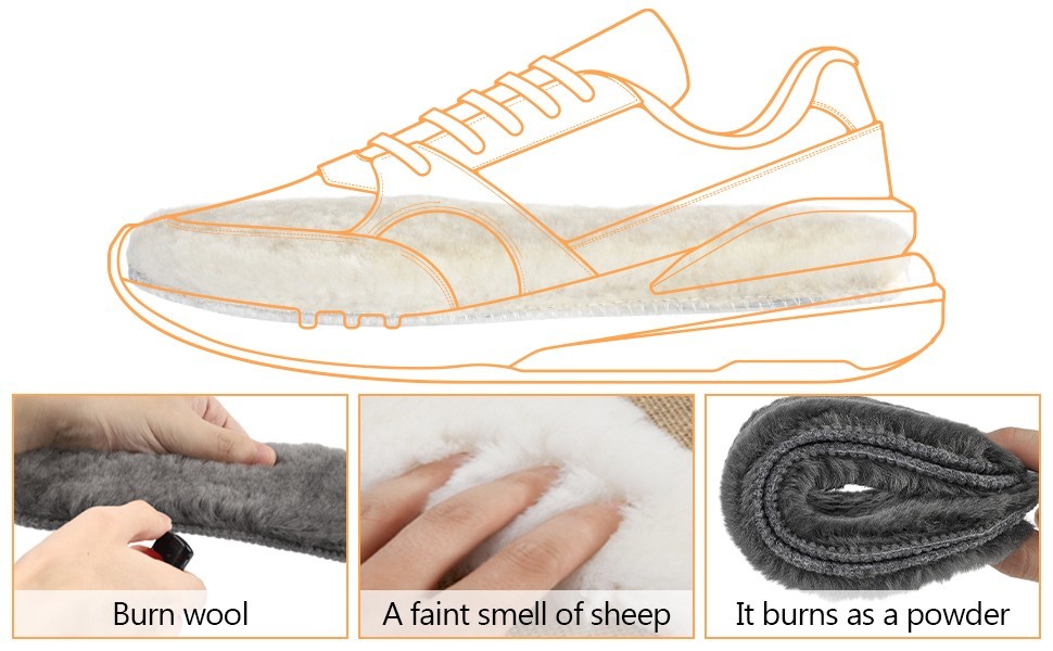 LARGERED 2 pairs of winter warm wool insoles, unisex, 17mm thick