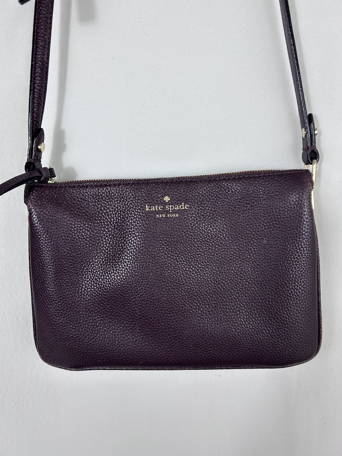 Kate Spade Burgundy Wine Small Crossbody Purse Handbag 10x7x3 Flaw Repair Needs