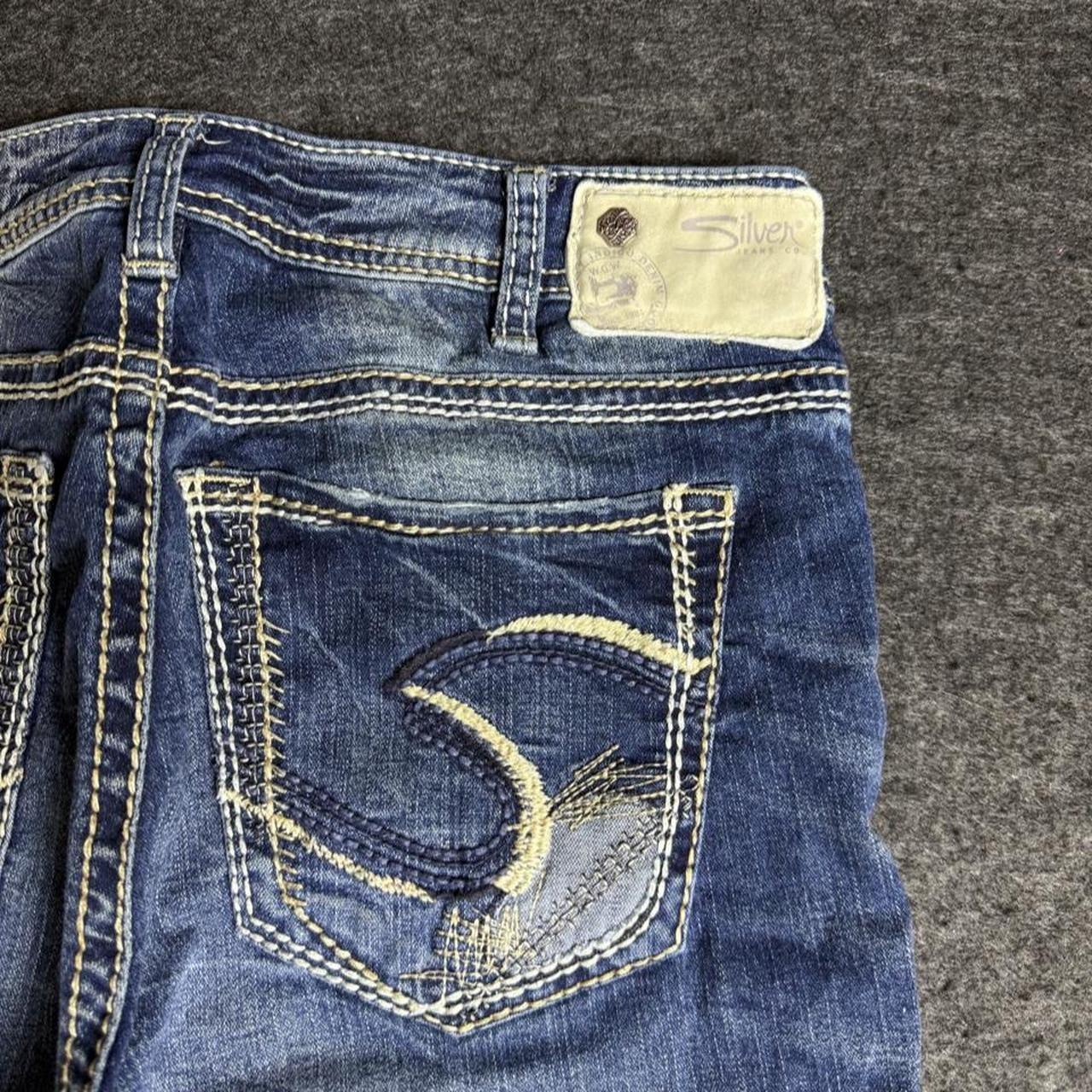 Y2K Silver Jeans Co. low rise bootcut jeans faded wash women’s Sz 30×33