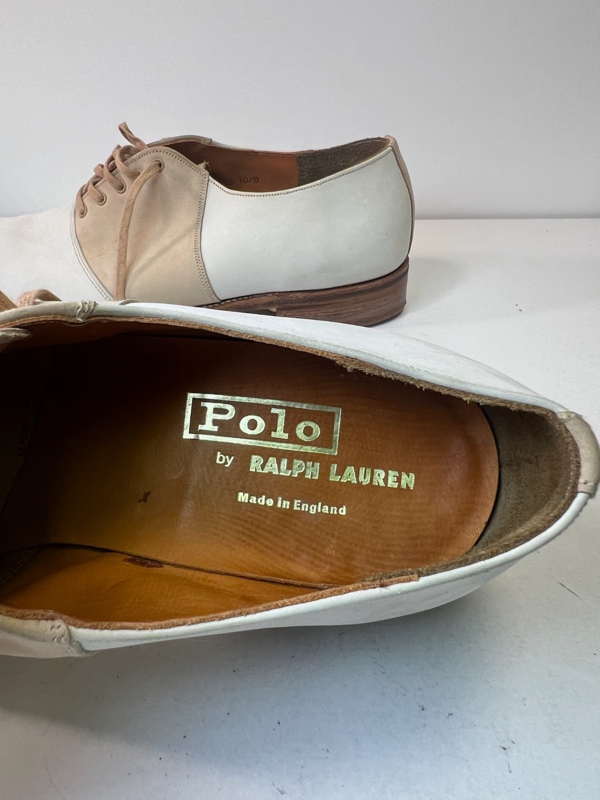 Polo Ralph Lauren Bench Made England Suede Leather Saddle Oxford Shoes 10D