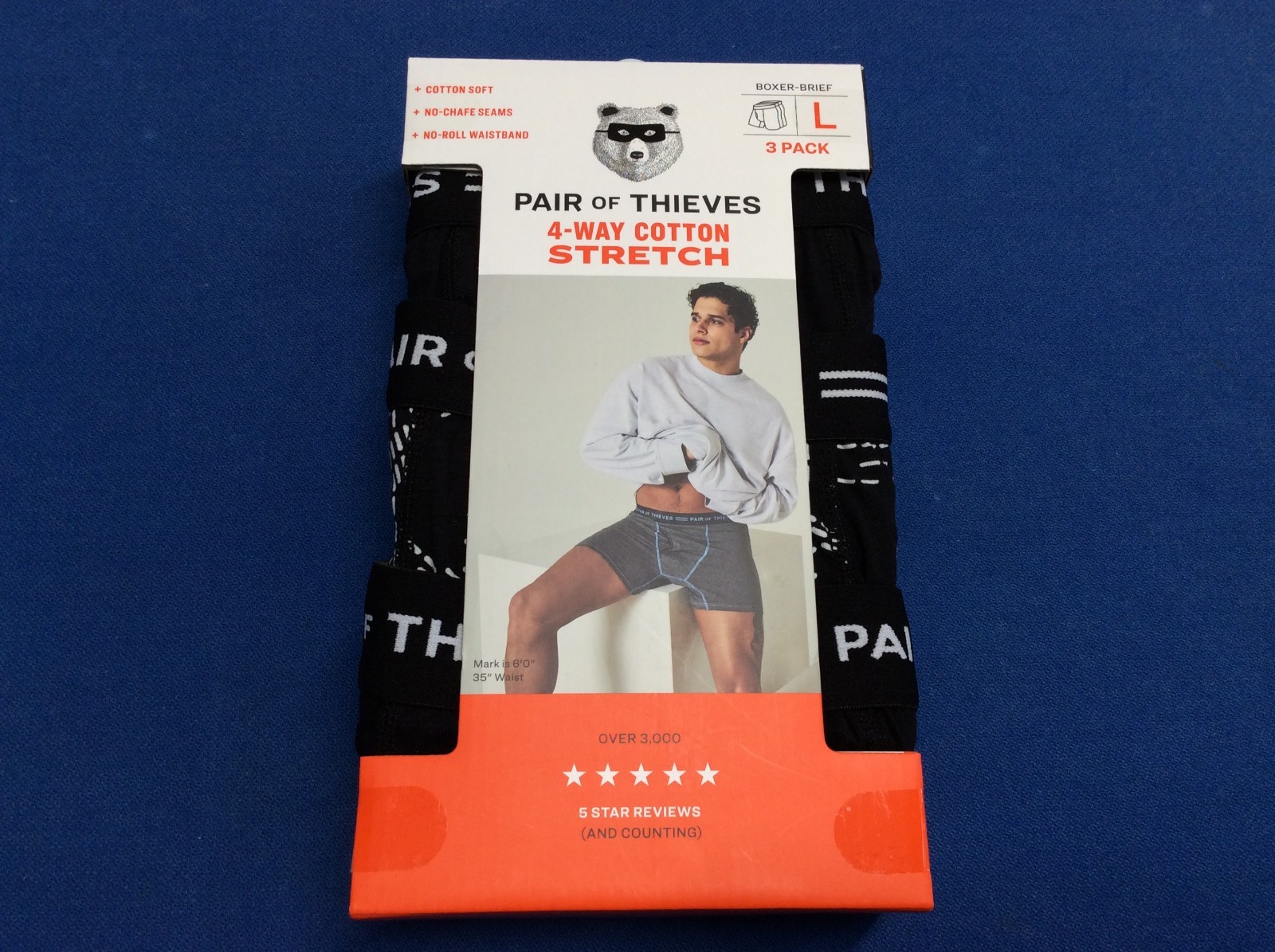 Men’s Pair of Thieves boxer briefs, available in various sizes and colors 3 pack