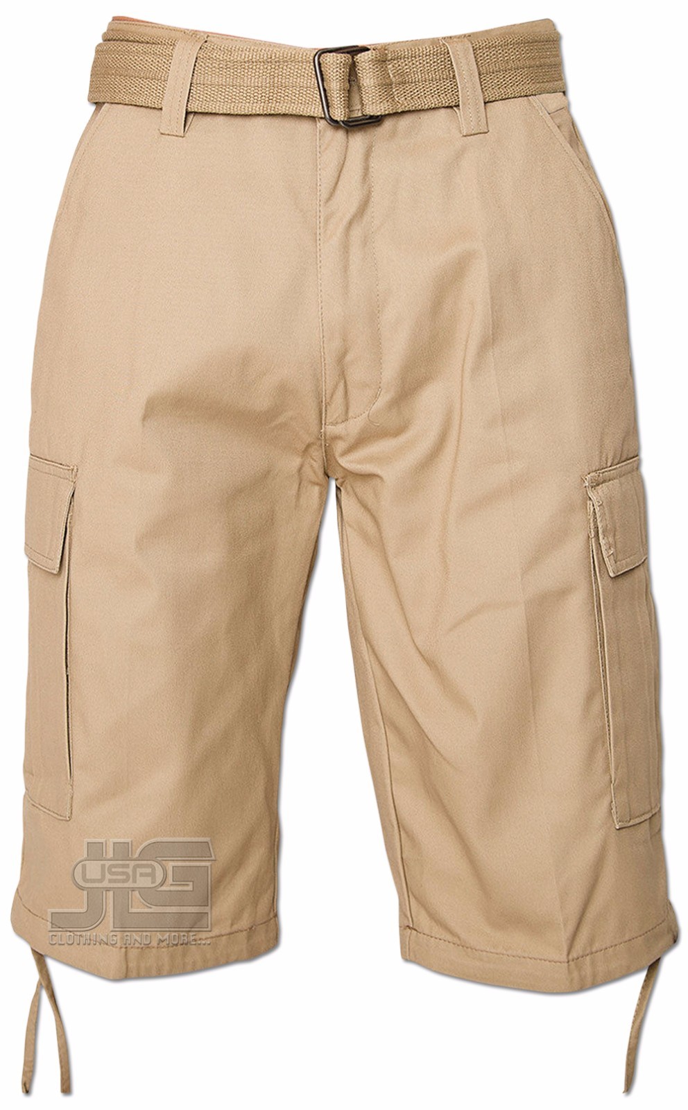 Men Regal Wear Solid Camouflage Belted Cargo Shorts Cotton Twill Size 32 to 44