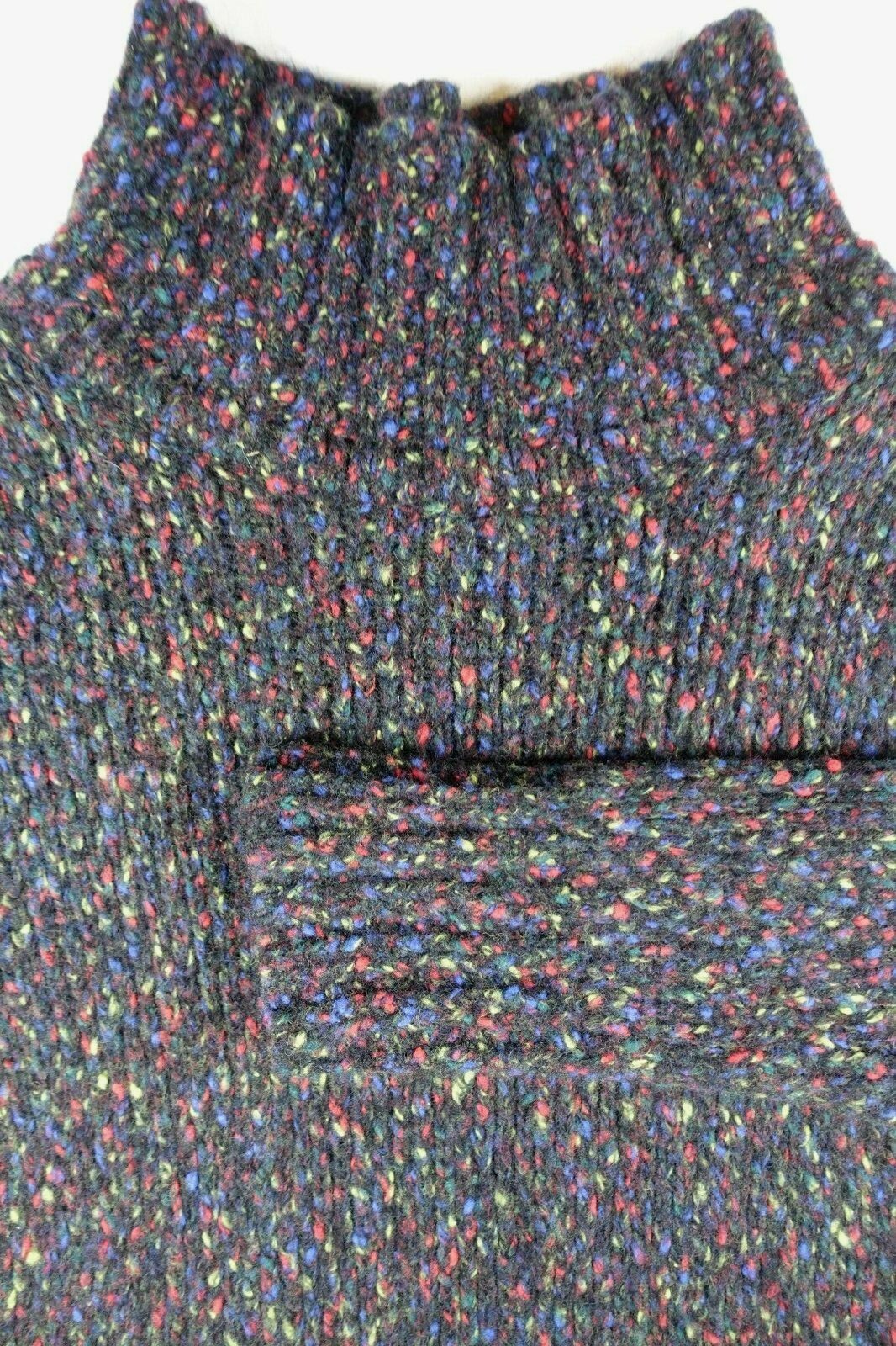NO NATIONALITY Black Multi-Colored Chunky Knit Mock Neck Sweater NEW XL MSRP$355