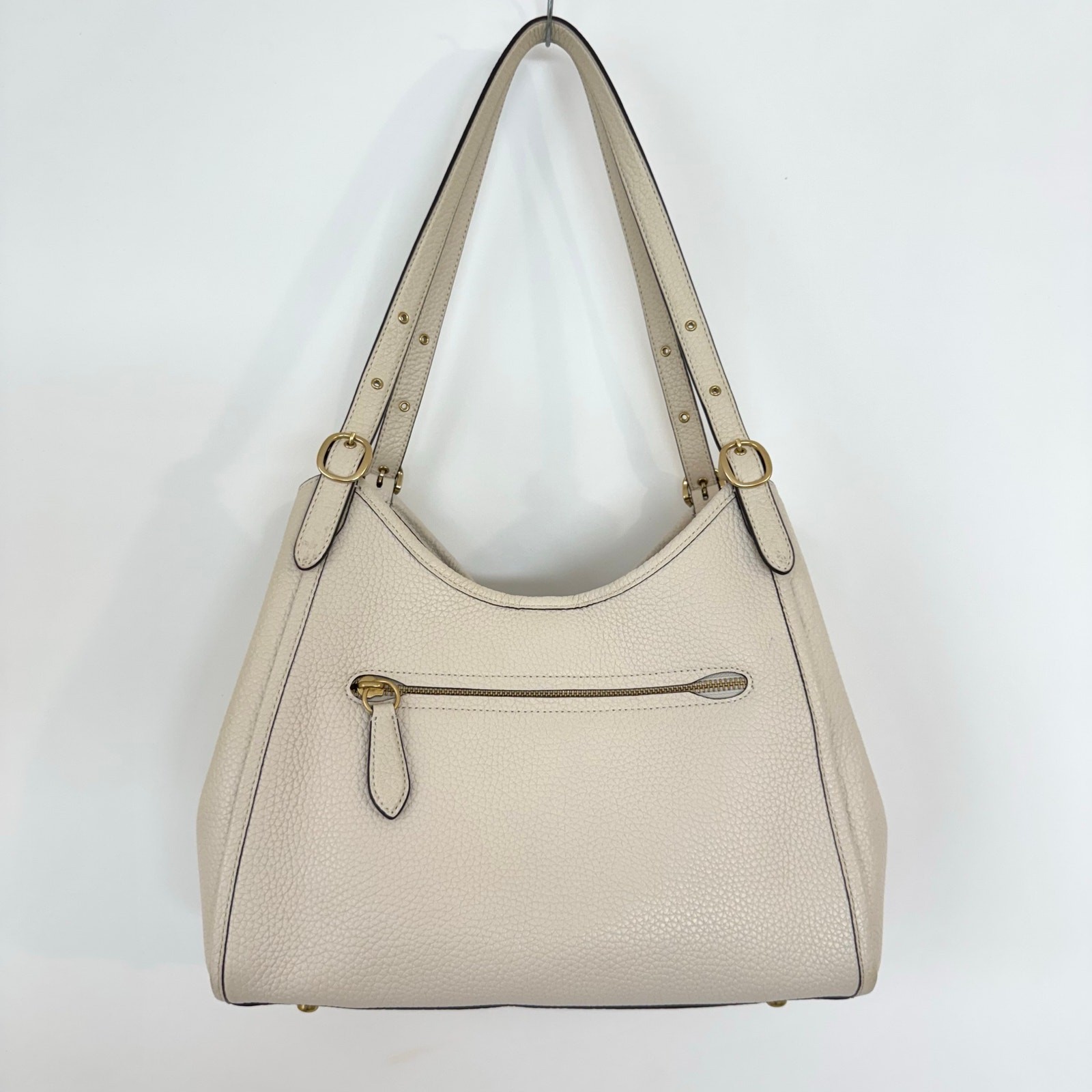 Coach Lori Shoulder Bag Refined Pebble Leather Chalk Off-White C4824