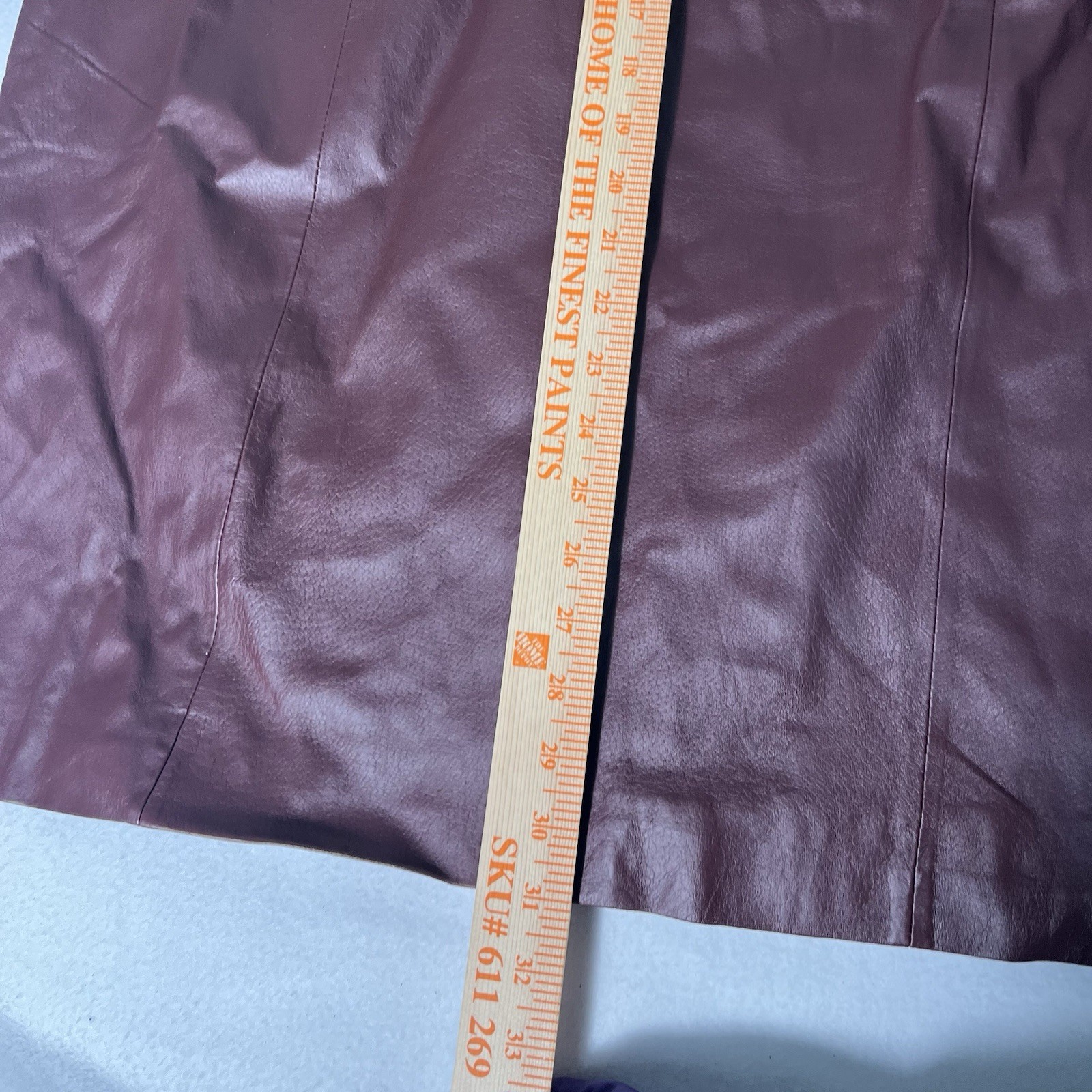 Jessica London Leather Burgundy Sheath Dress V-Neck Short Sleeve Size 16