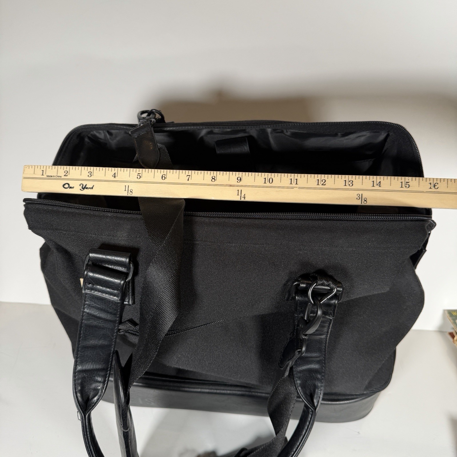 Beis Black Weekender Bag Lightweight Zip Closure Detachable Shoulder Strap Women