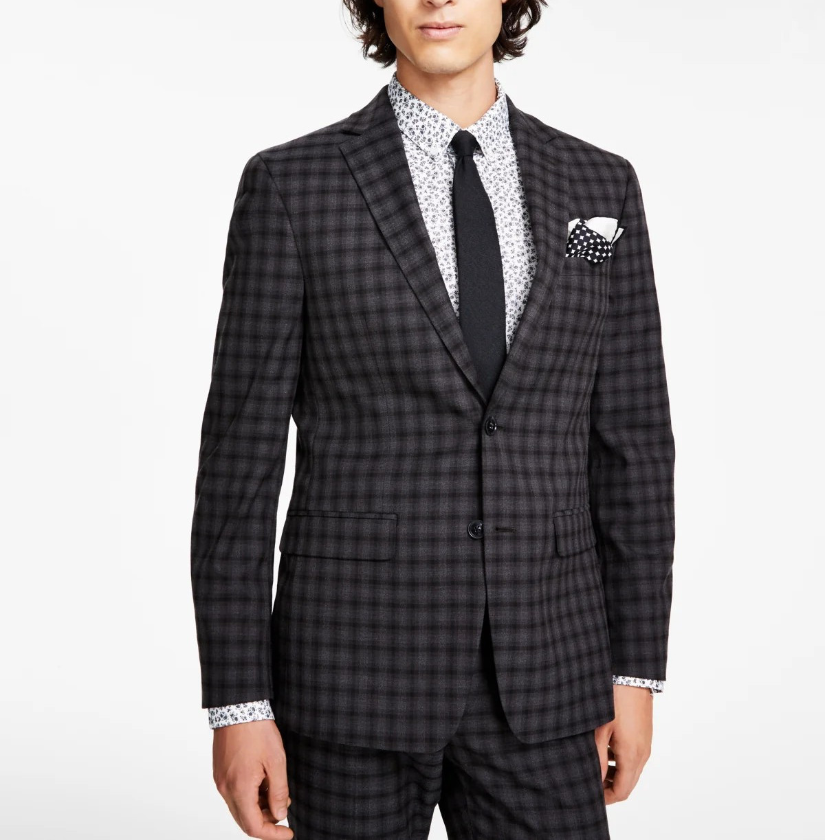 Bar III Men’s Slim-Fit Check Suit Jacket MSRP $425