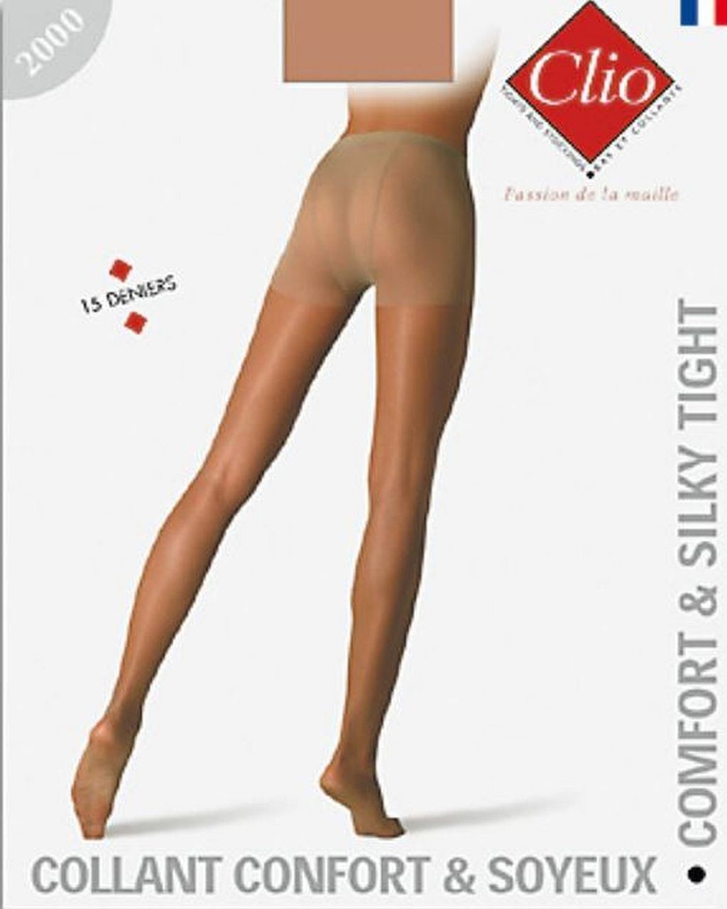 Collant Confort & Soyeux Flat Seam Pantyhose 15 Denier French Tights Clio