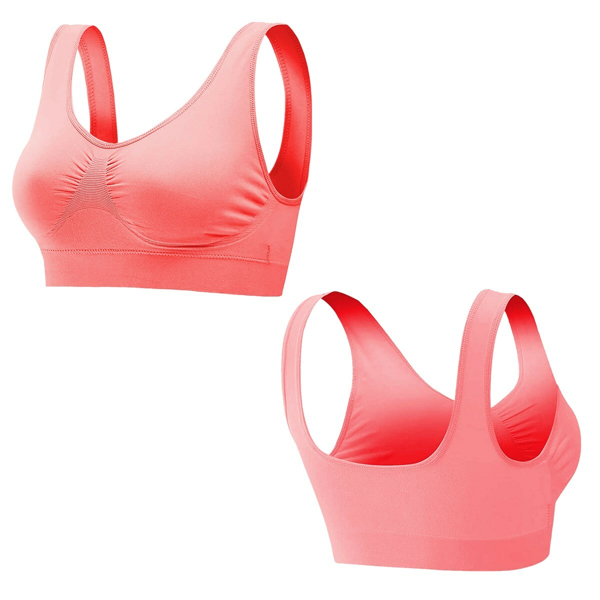 3Pack Sport Bras Seamless Wire Free Weight Support Tank Sports Yoga Sleep Bra US
