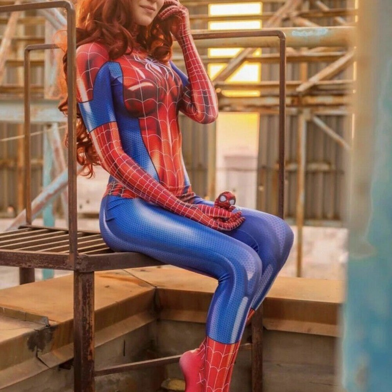 Spider-Woman Jumpsuit Cosplay Costume Spiderman Tights bodysuit Dress Party