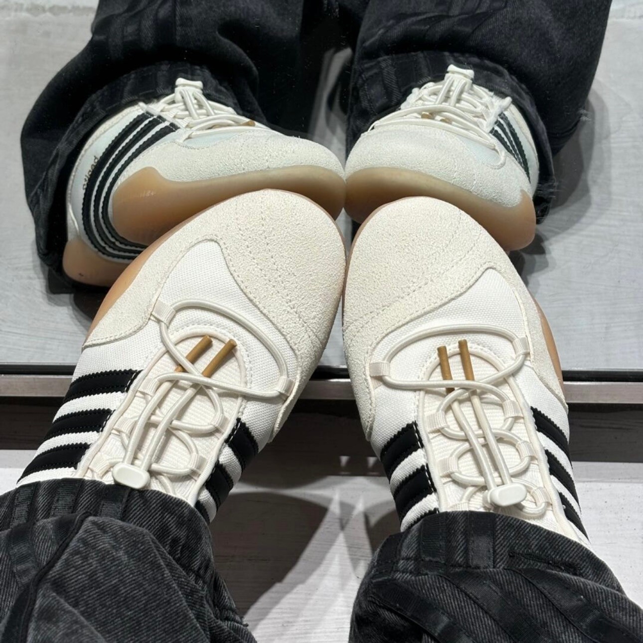 adidas Bad Bunny x Ballerina ‘Off White Black Gum’ JQ9229 Size