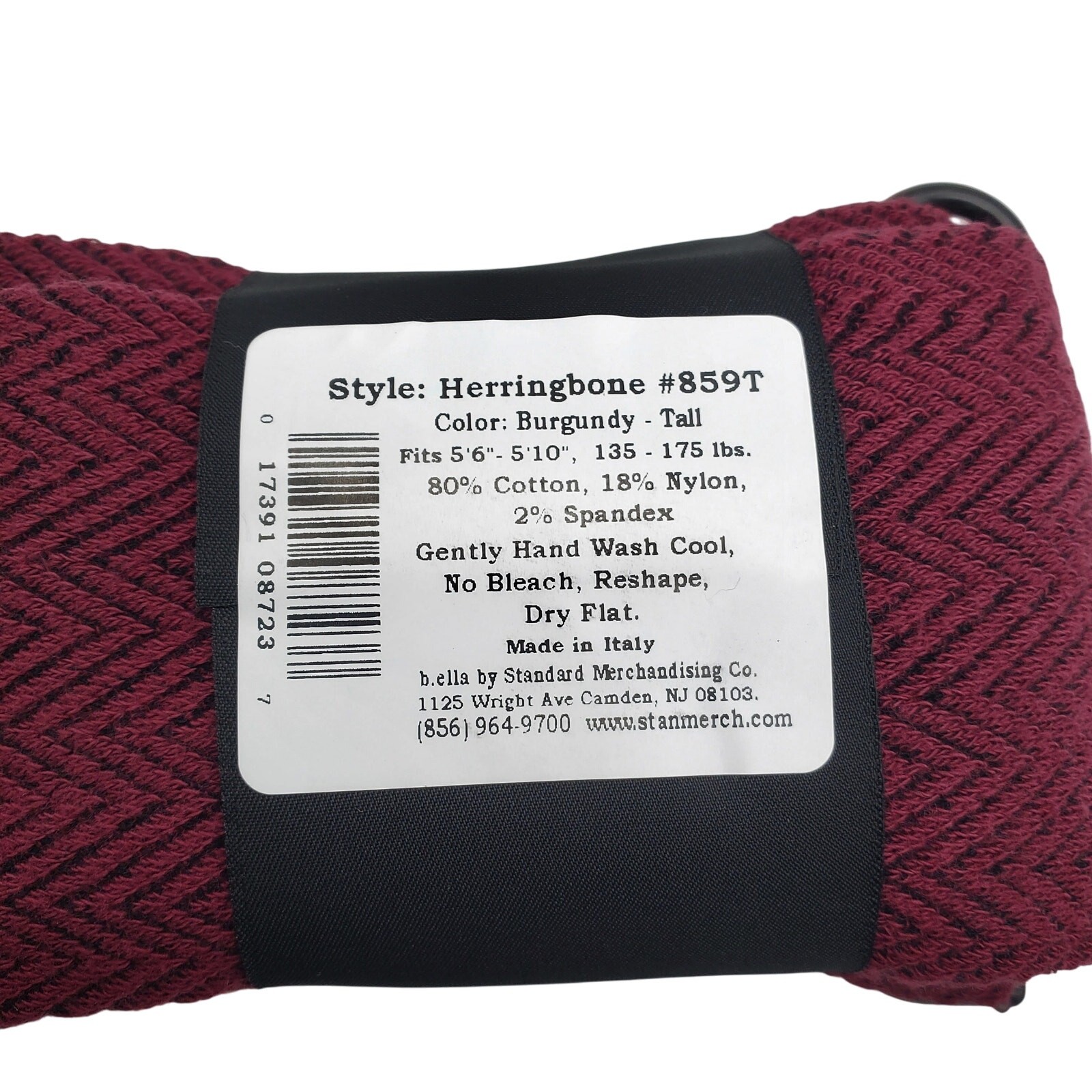 Italian 80% Cotton Tights Size Tall Burgundy Herringbone Wine B.ella New Hosiery