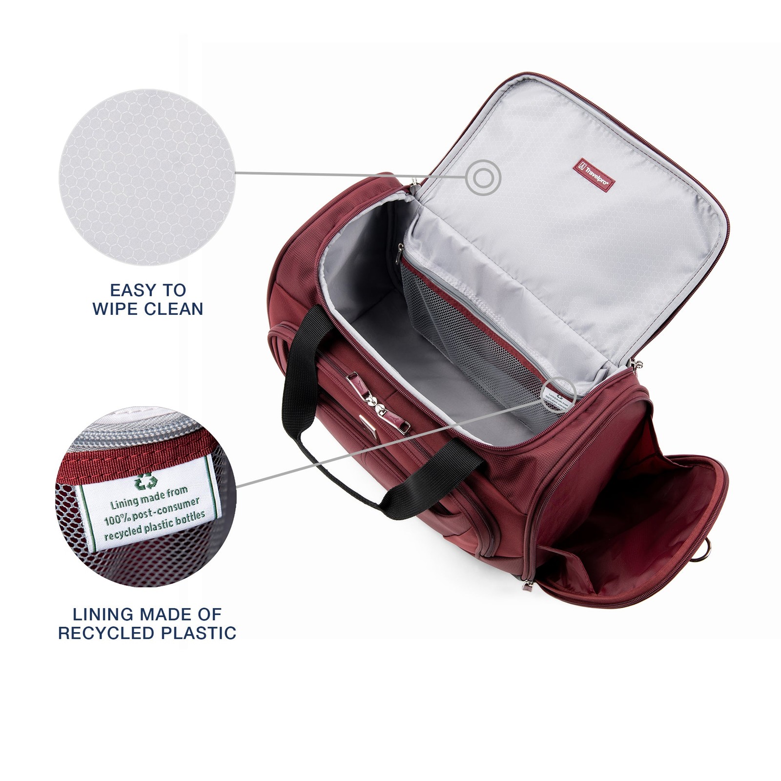 Travelpro Maxlite 5 Softside Lightweight Underseat Tote, Burgundy 18 Inch U15
