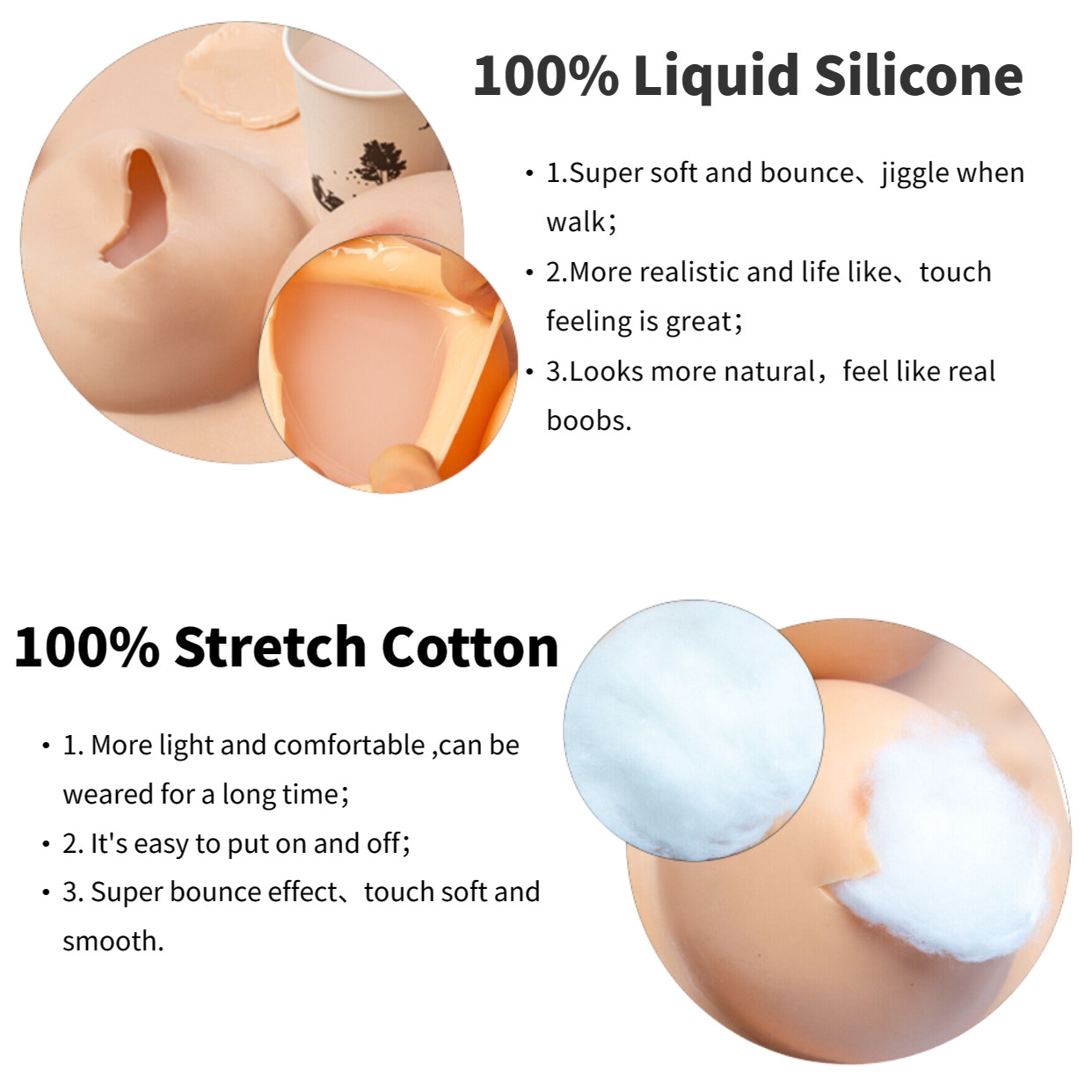 Silicone Breast Forms C-H Cup Breast Plates Fake Boobs Crossdresser Drag Queen