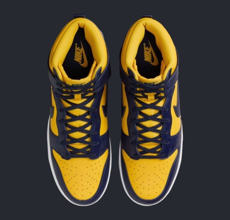 Nike Dunk High Shoes ‘Michigan’ Varsity Maize Midnight Navy HF3143-700 Men’s NEW