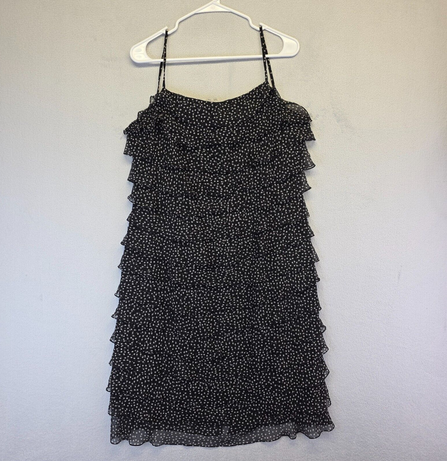 Talbots Silk Slip Dress Womens 14 Tiered Ruffle Whimsigoth Y2K 90s Glam Cocktail