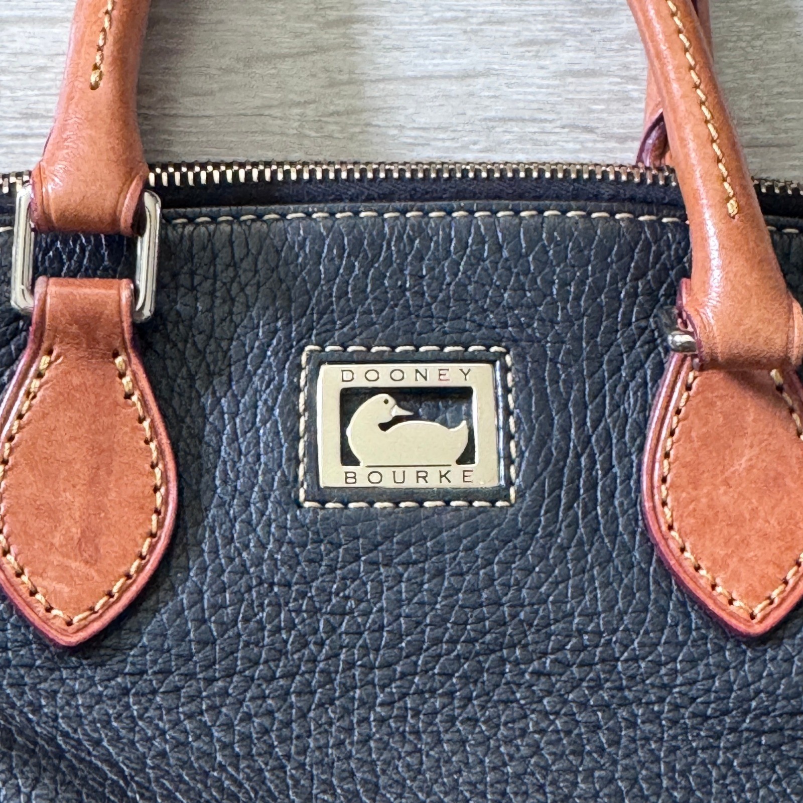 Dooney & Bourke Dillon Black Pebbled Leather Double Pocket Crossbody Bag Purse