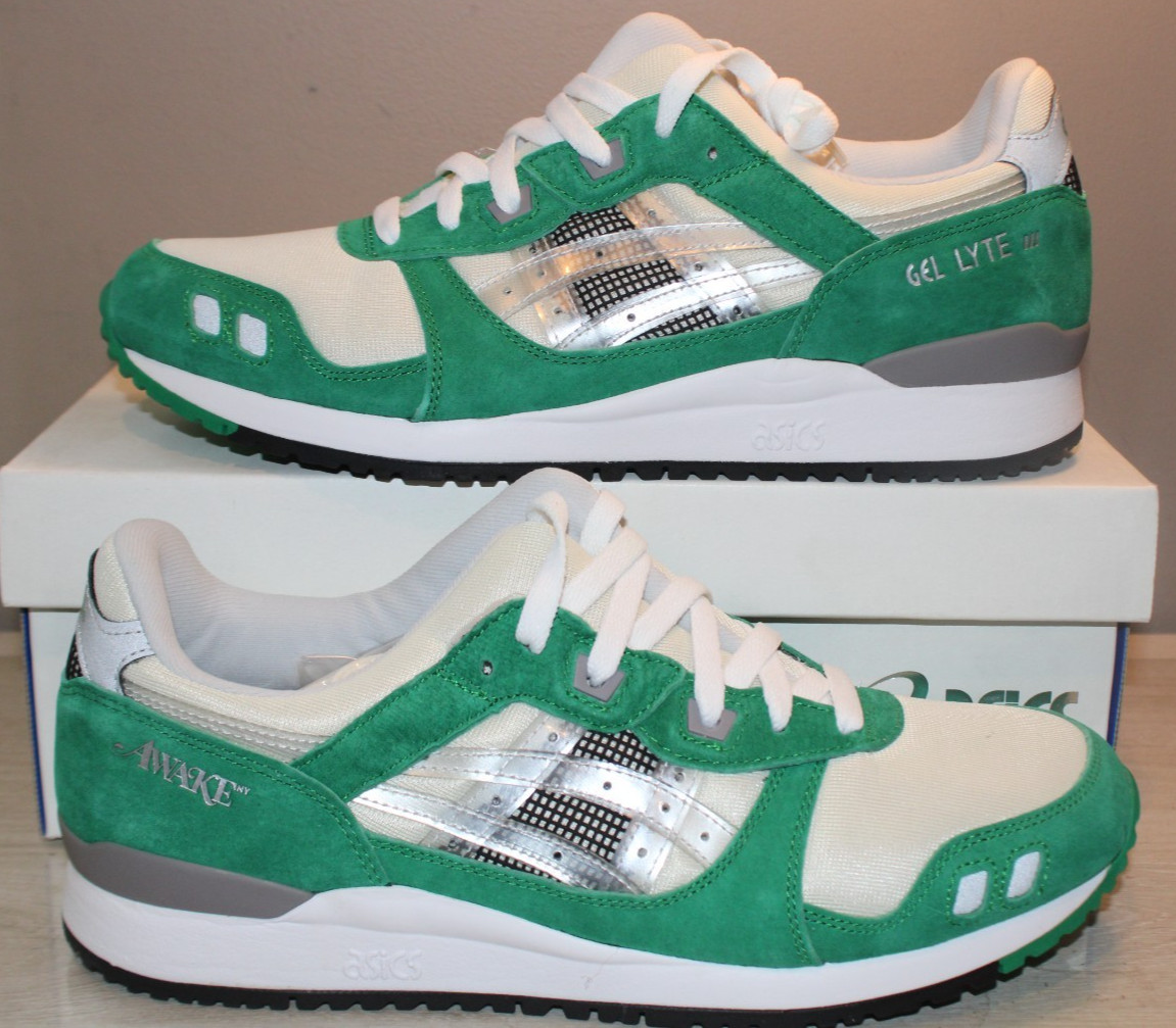 ASICS GEL-LYTE III OG AWAKE WHITE/GREEN TAMBOURINE MEN’S SHOES SZ 10.5 NIB