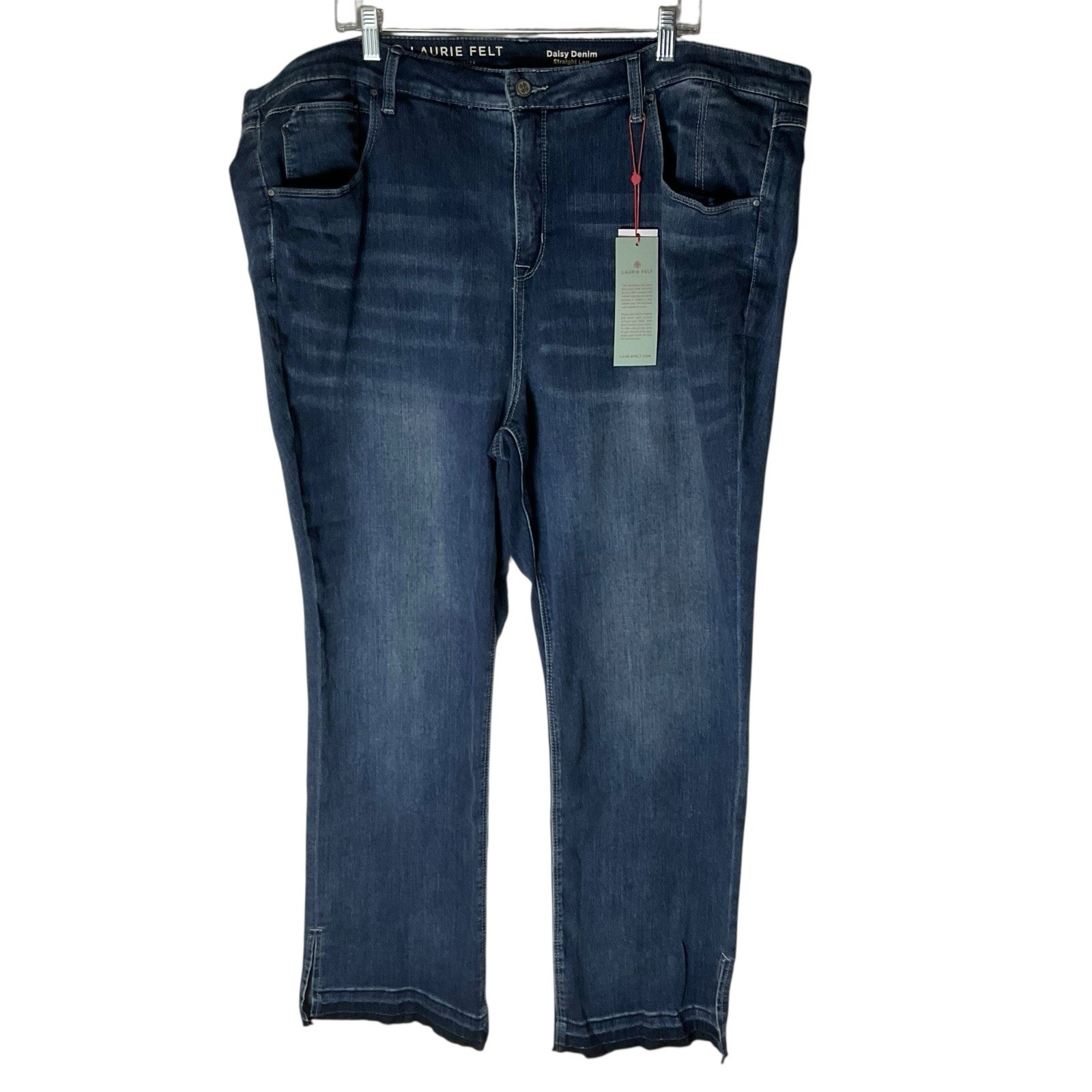 Laurie Felt Daisy Denim Boyfriend Jeans A471814 Med-Wash Blue Size 26W NEW