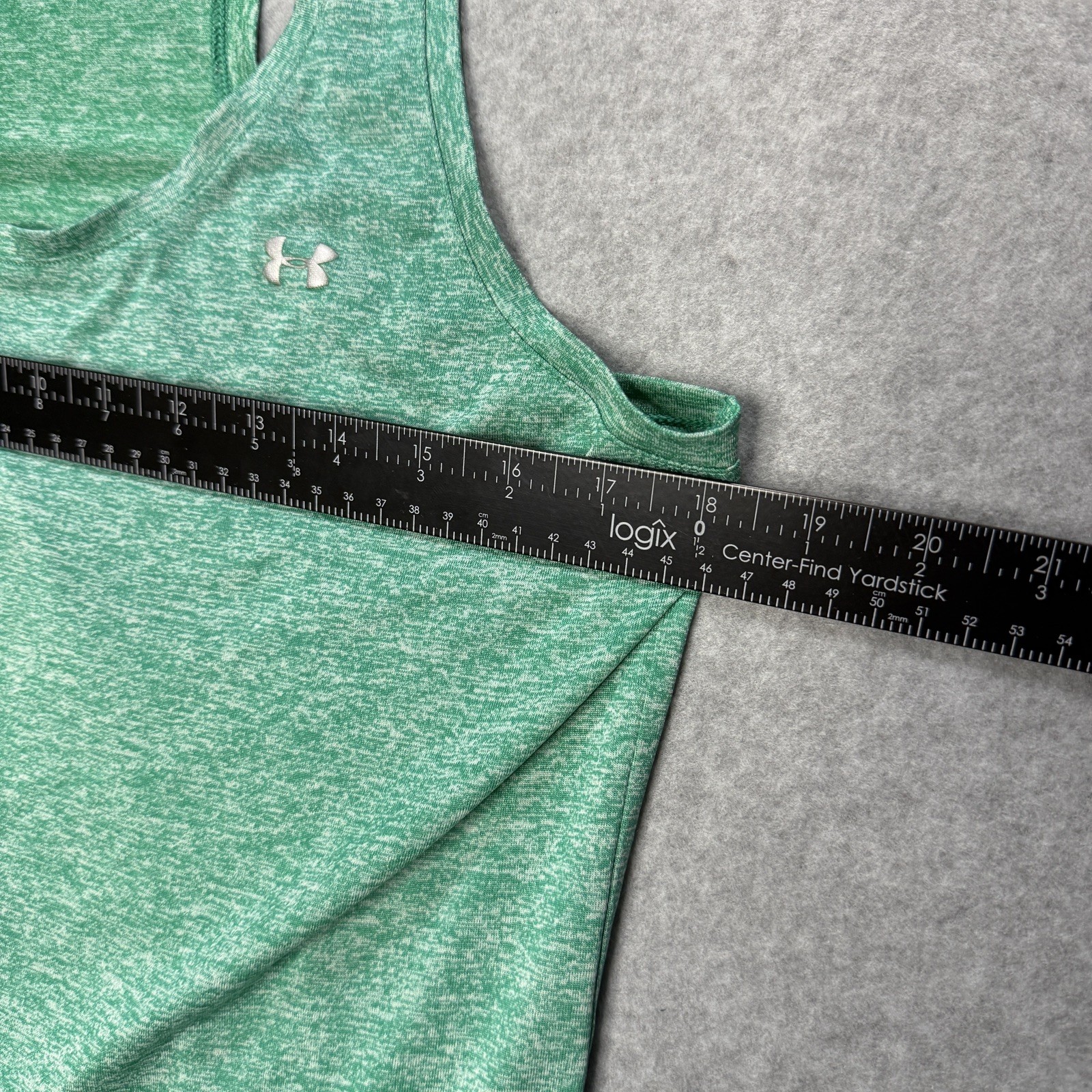 Under Armour Womens Medium Green Space Dye Racerback Tank Top Loose Fit Gym