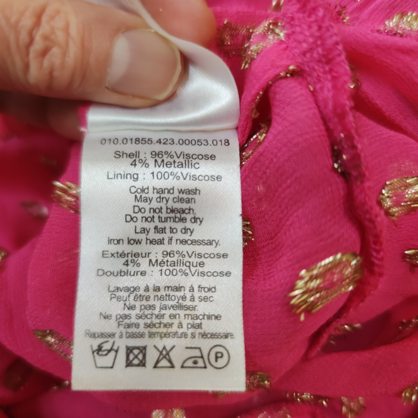 Rixo Pink Gold Dot Midi Dress XXL Size 18 Shireen Layers Sheer V-back Wedding