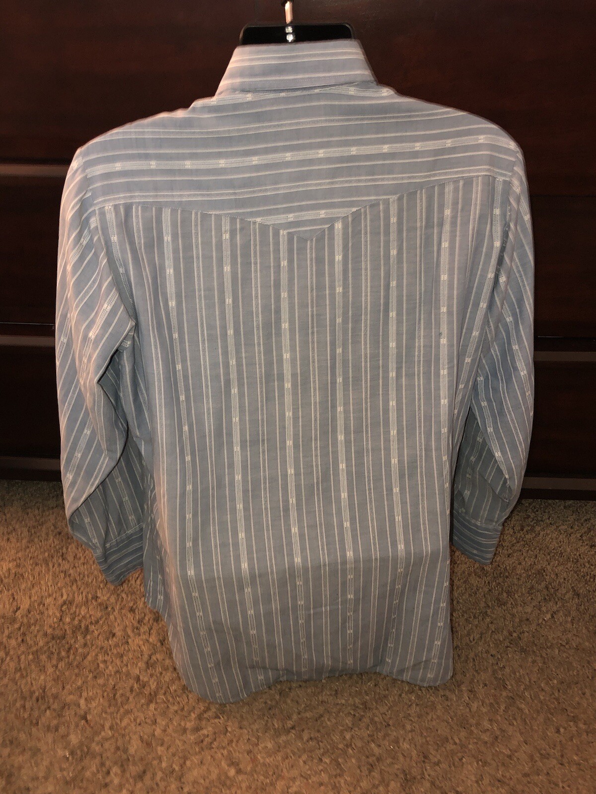 Plainsman Western Pearl Snap Extra Long Tails Large Shirt 16-16 1/2