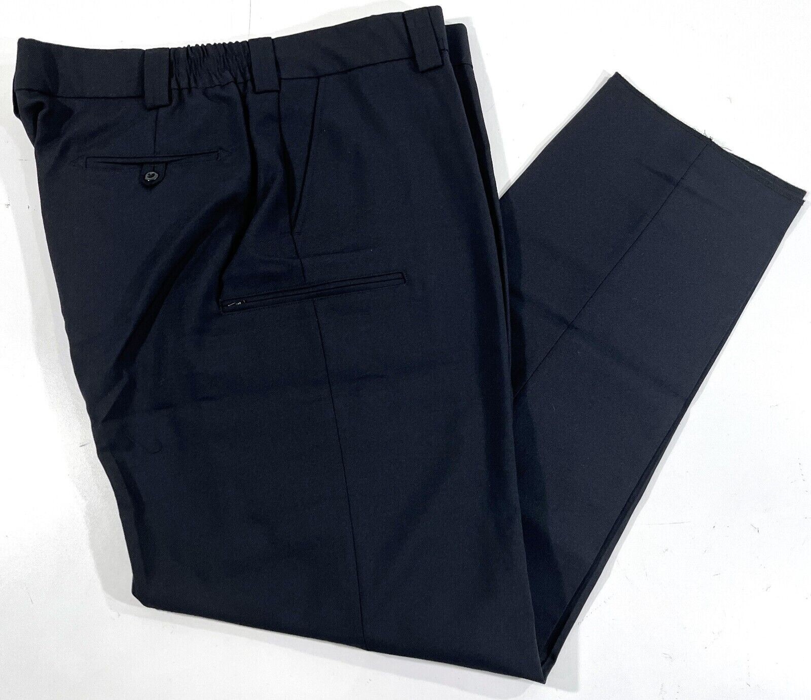 NEW BLAUER WOMENS 6 POCKET POLYESTER WOOL PANTS 8567W DARK NAVY 18×36 UNHEMMED