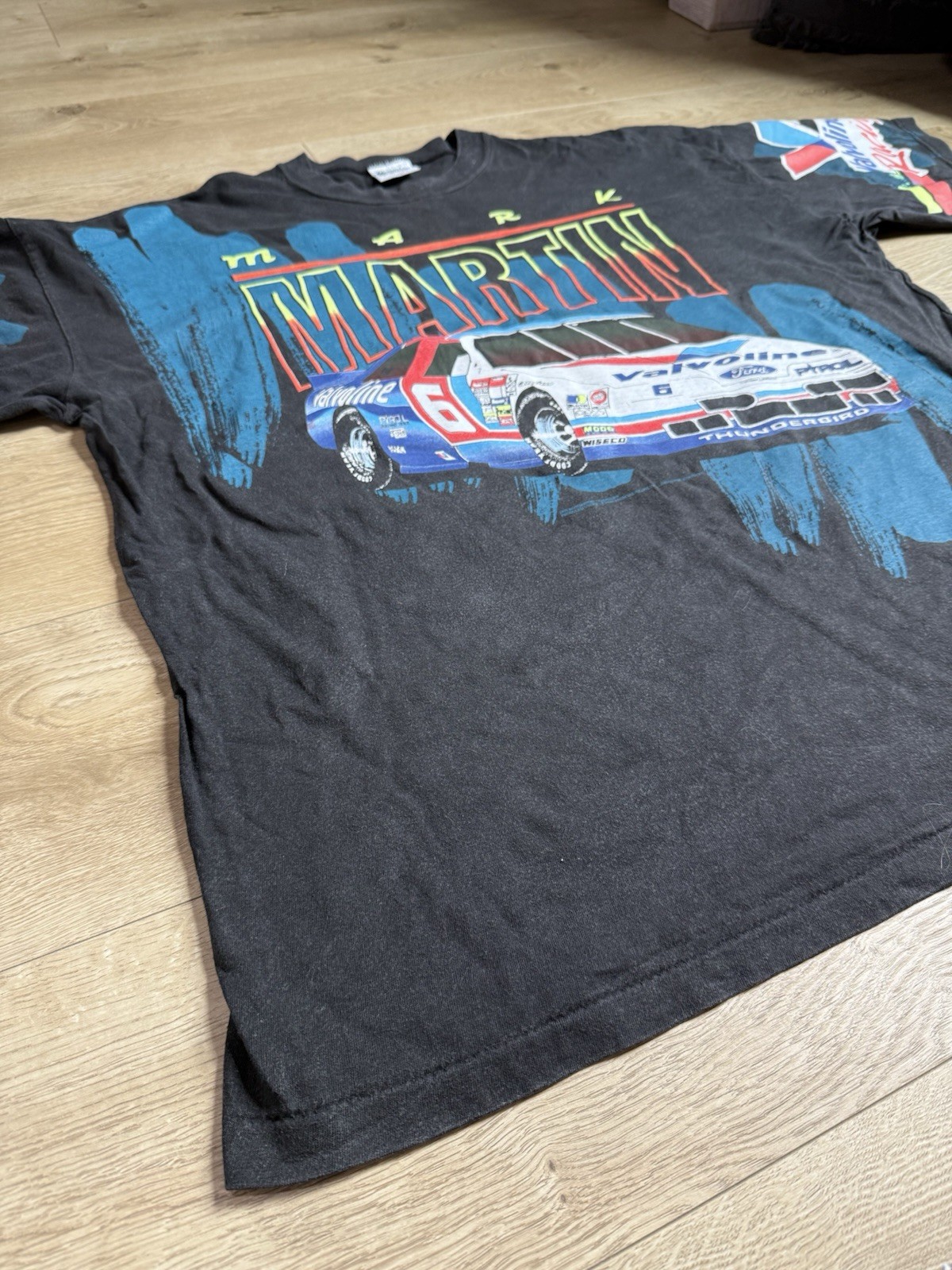 1993 Mark Martin Pure Power Valvoline All Over Print Shirt Size XXL NASCAR VTG