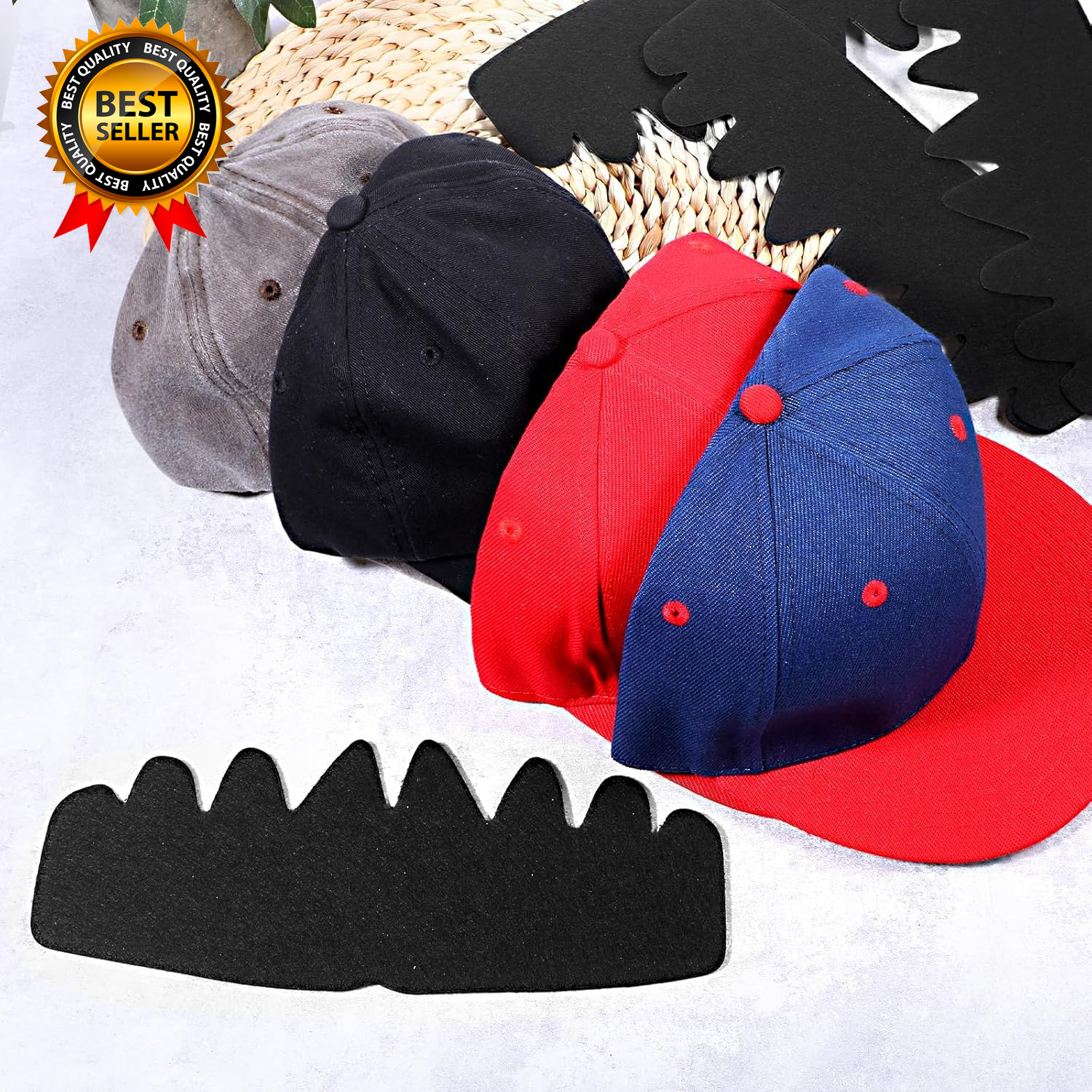 10 PCS Black Baseball Cap Inserts Flexible Washable Hat Shaper Inserts